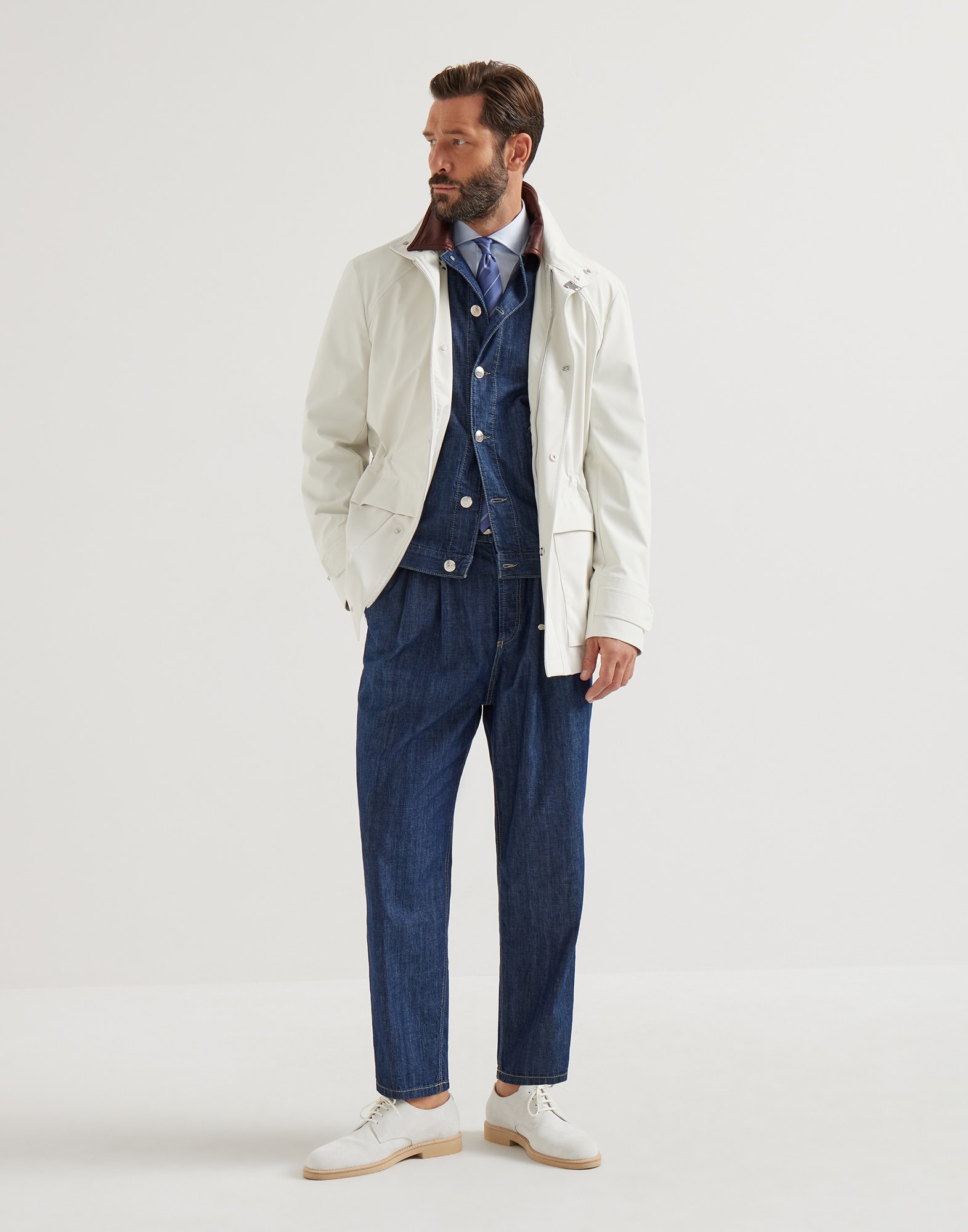 Denim jacket for Man in Denim | Brunello Cucinelli