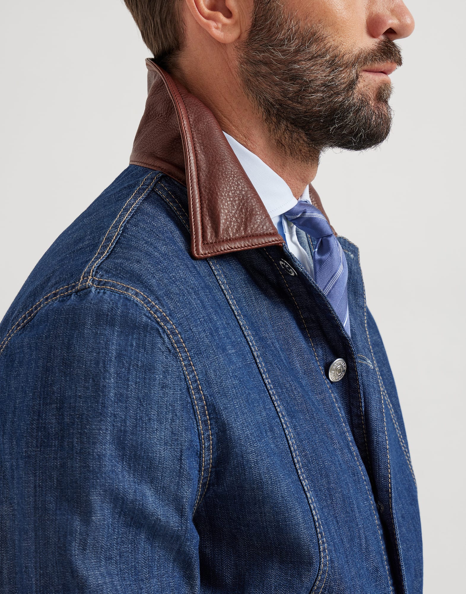 Denim jacket for Man in Denim | Brunello Cucinelli