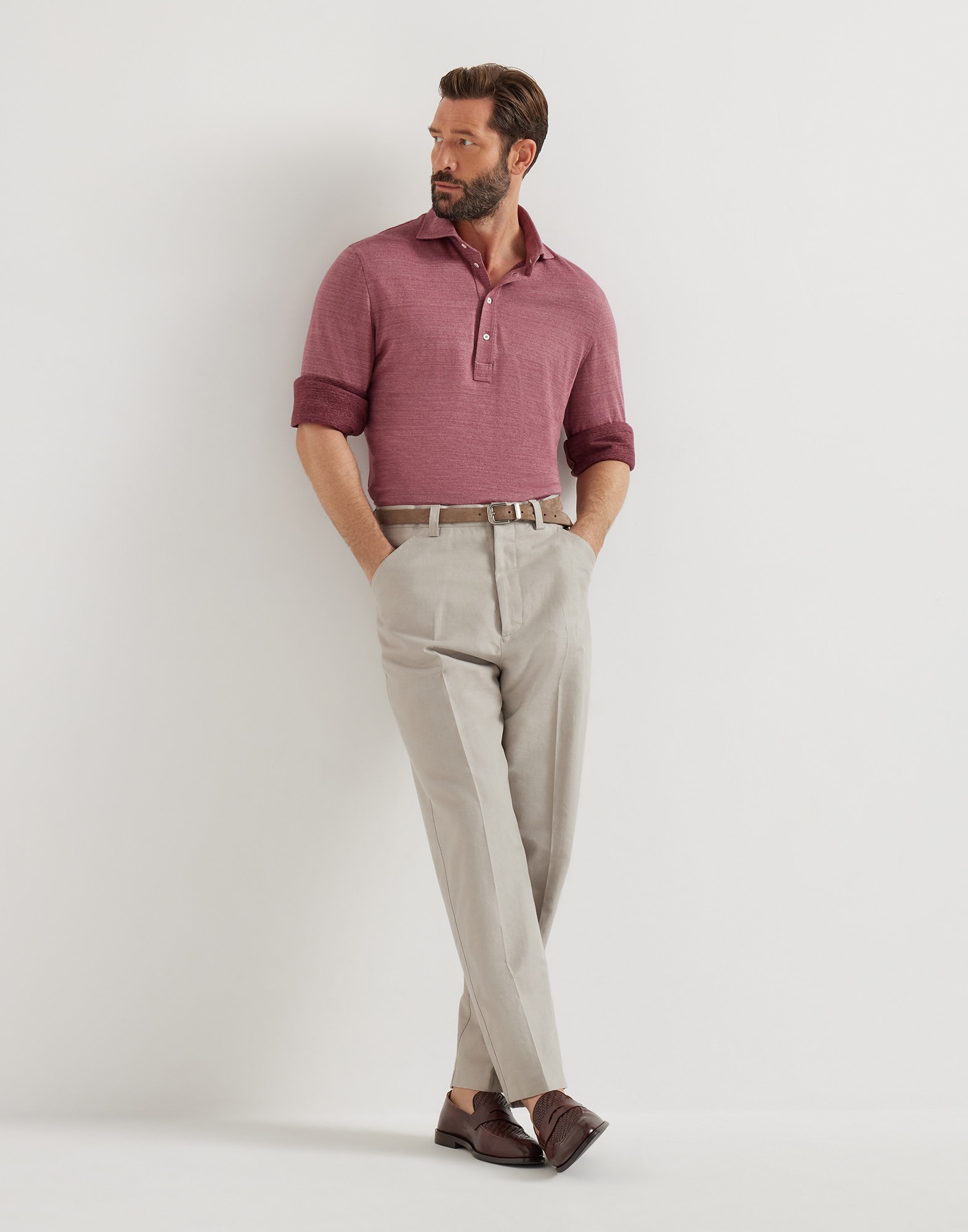 Panama trousers for Man in Navy Blue | Brunello Cucinelli