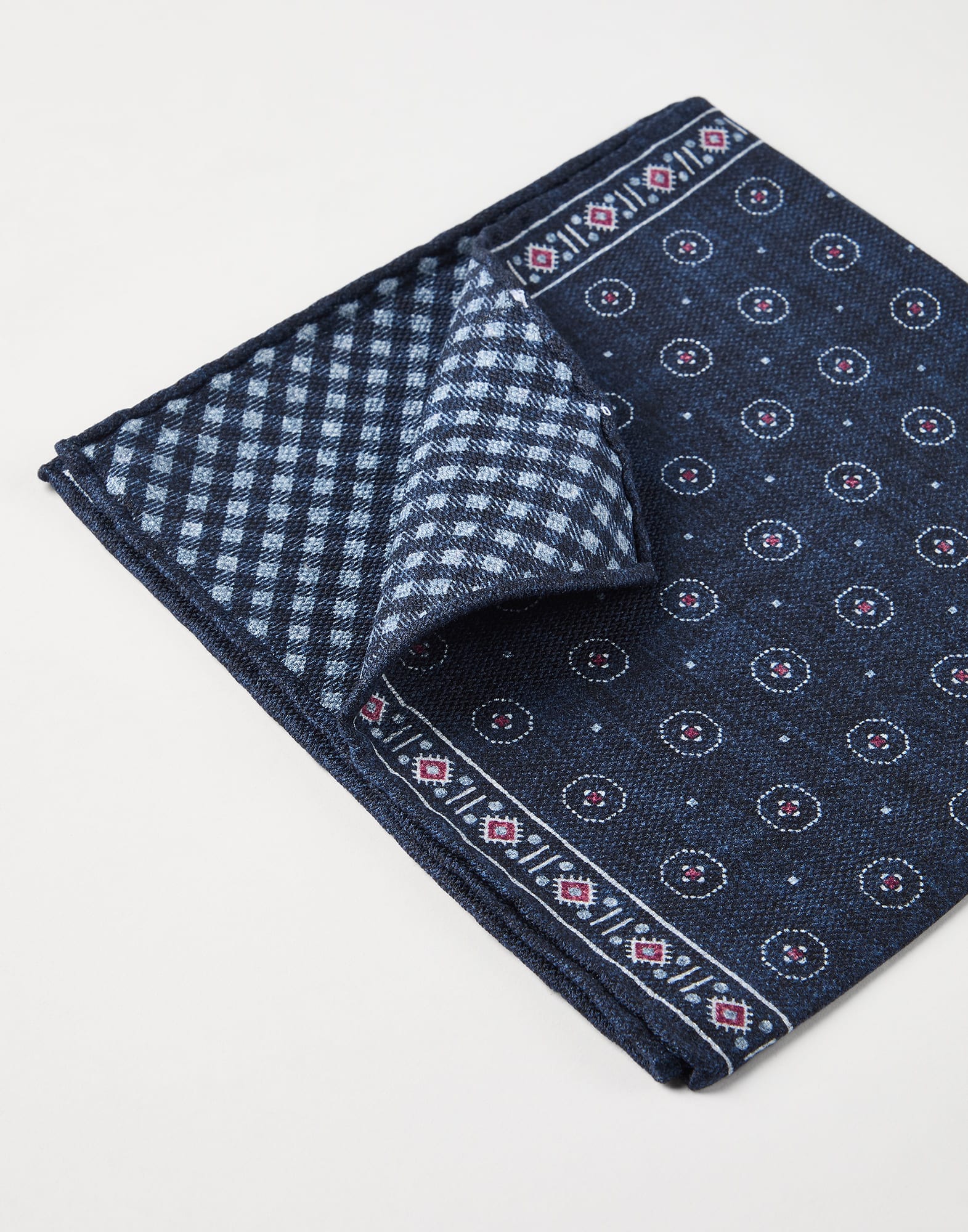 Silk pocket square for Man in Navy Blue | Brunello Cucinelli