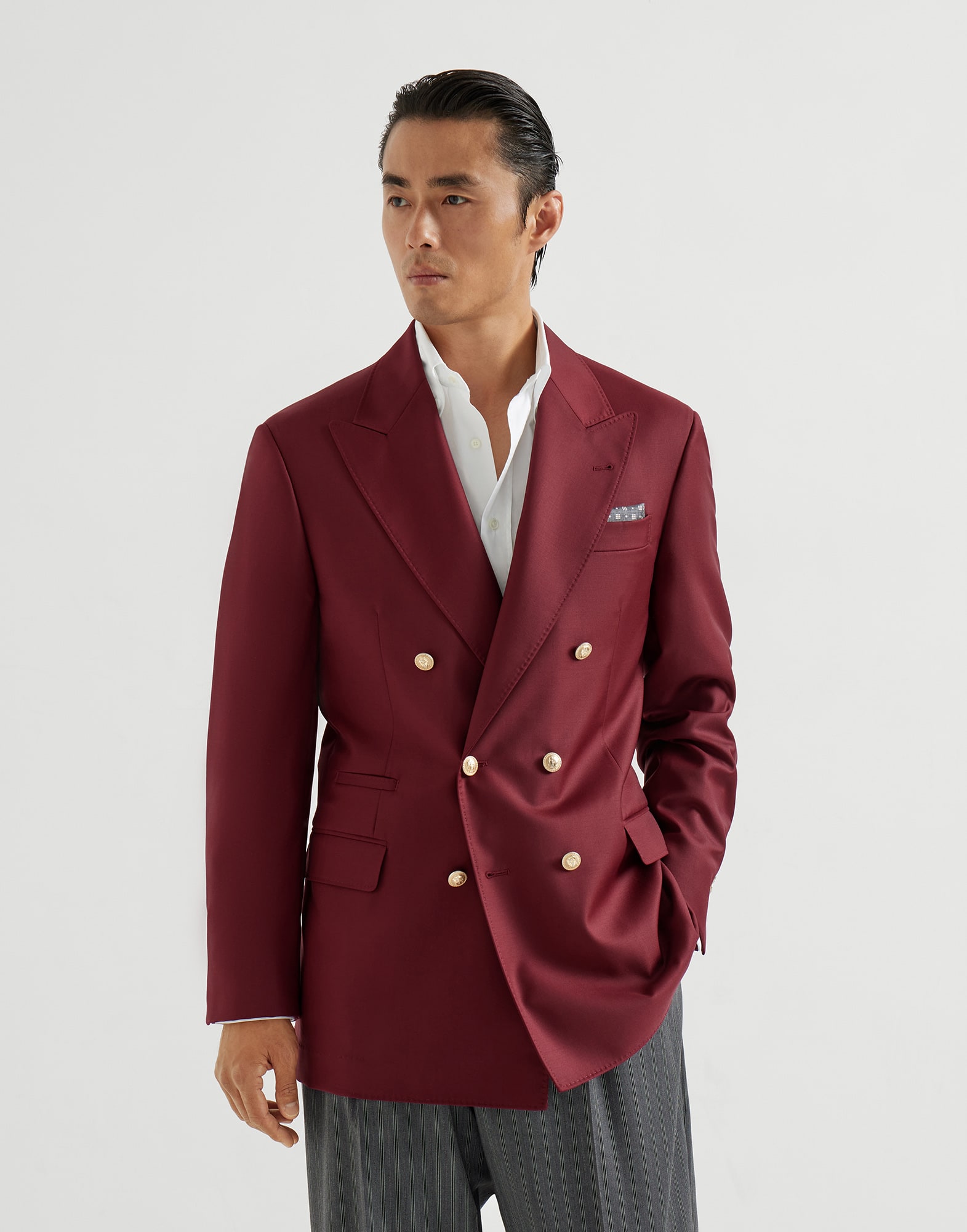 Blazer with metal buttons Cherry Man - Brunello Cucinelli