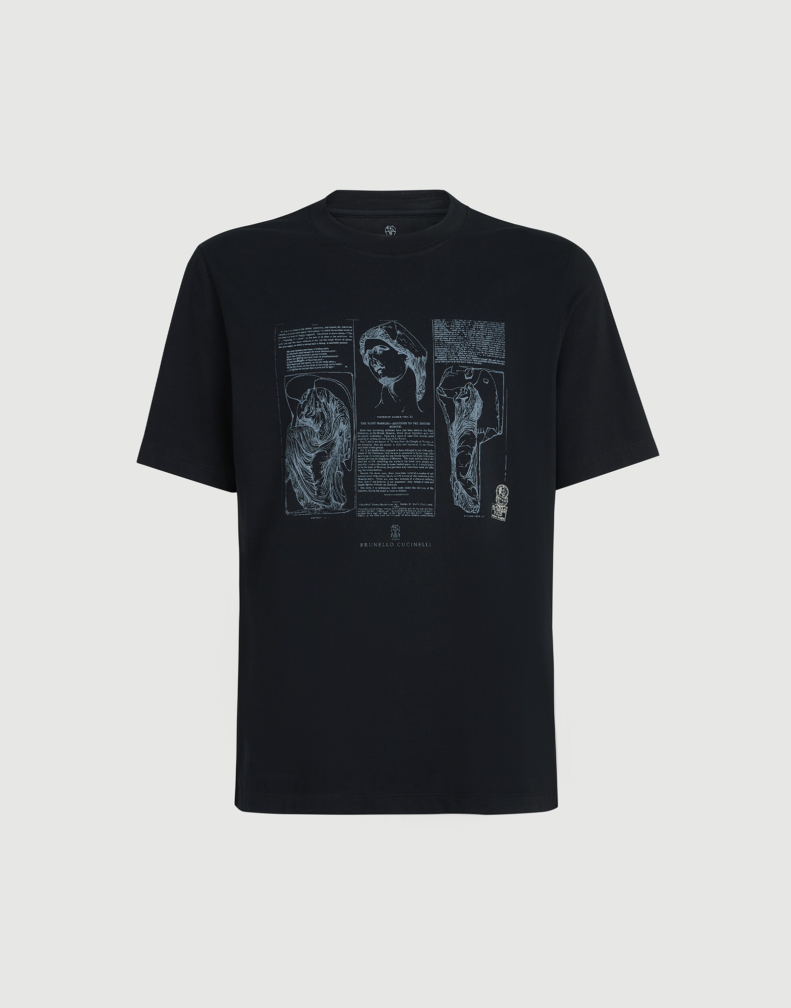 メンズ 向け ブラック ジャージー Tシャツ | Brunello Cucinelli