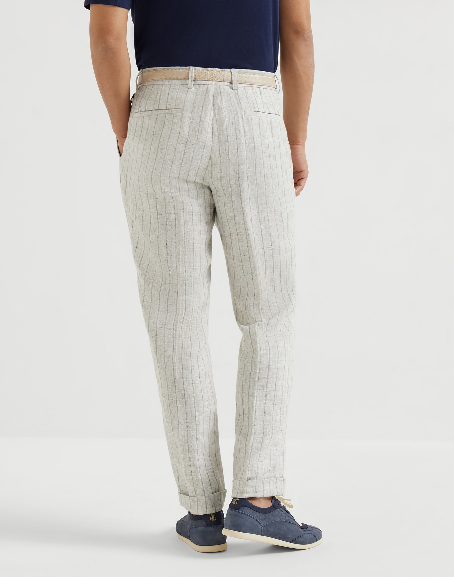Twill trousers for Man in Medium Grey | Brunello Cucinelli