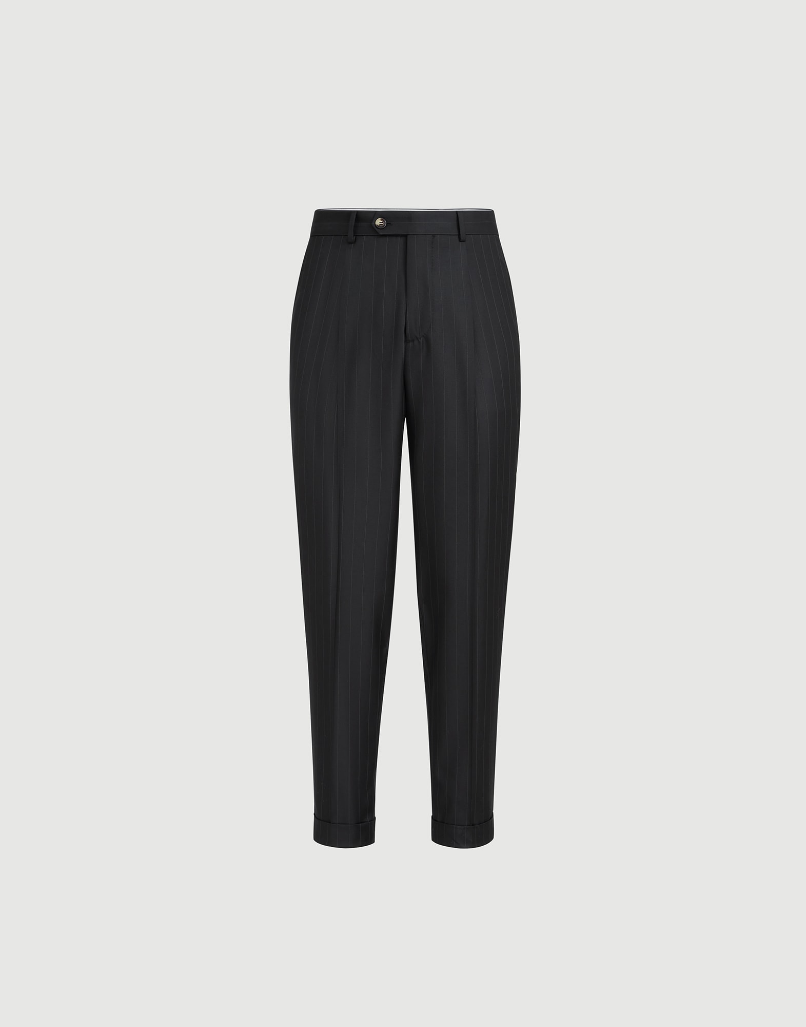 Brunello Cucinelli ストライプ スラックス　サイズ50 Chalk stripe trousers for Man in Black | Brunello Cucinelli