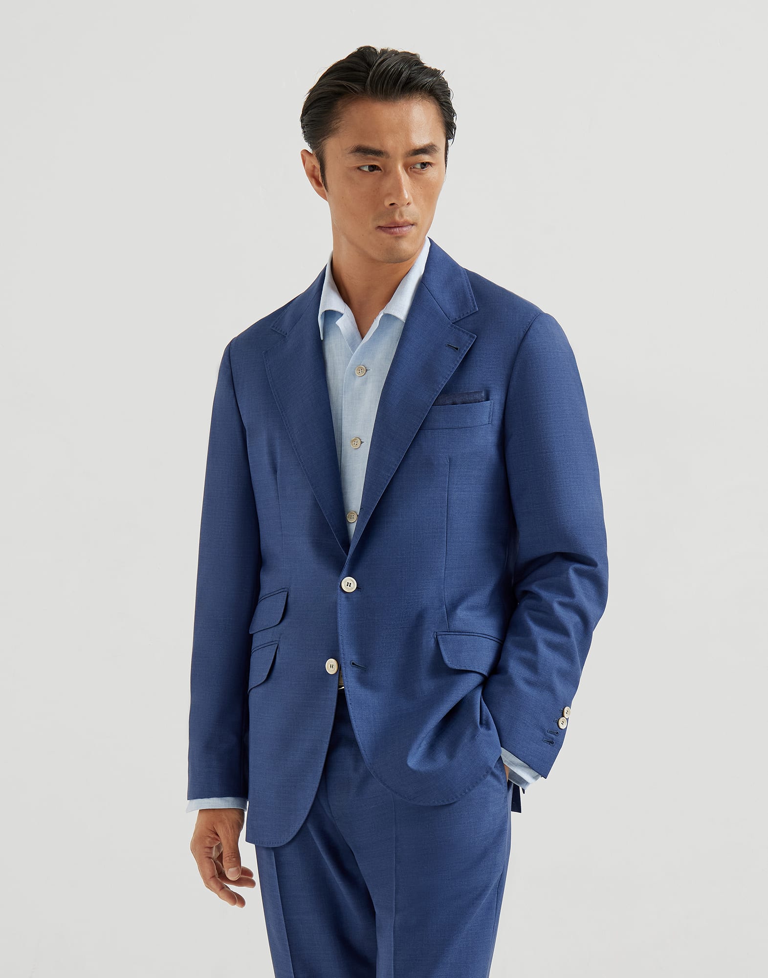 디컨스트럭티드 카발로 재킷 로열 블루 남성 - Brunello Cucinelli