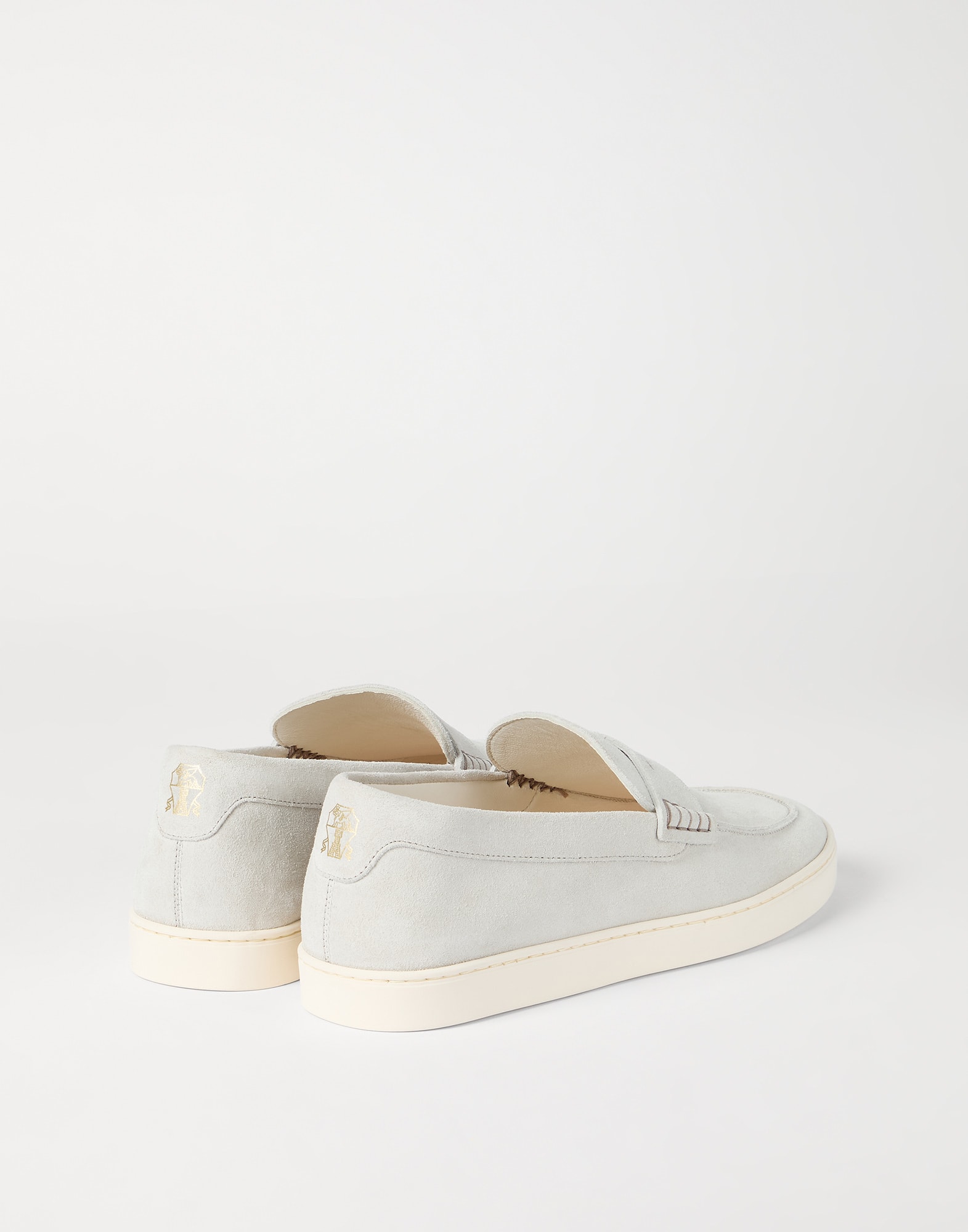 メンズ 向け ネイビーブルー スエードスリッポン | Brunello Cucinelli