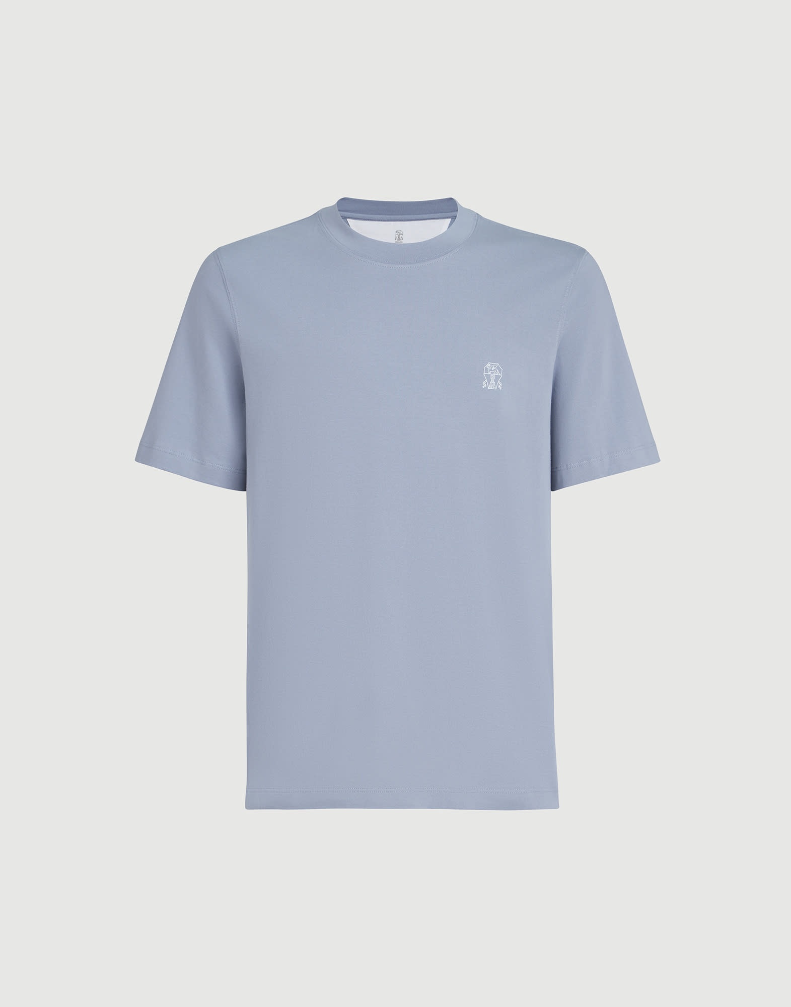 Jersey T-shirt with logo for Man in Cherry | Brunello Cucinelli