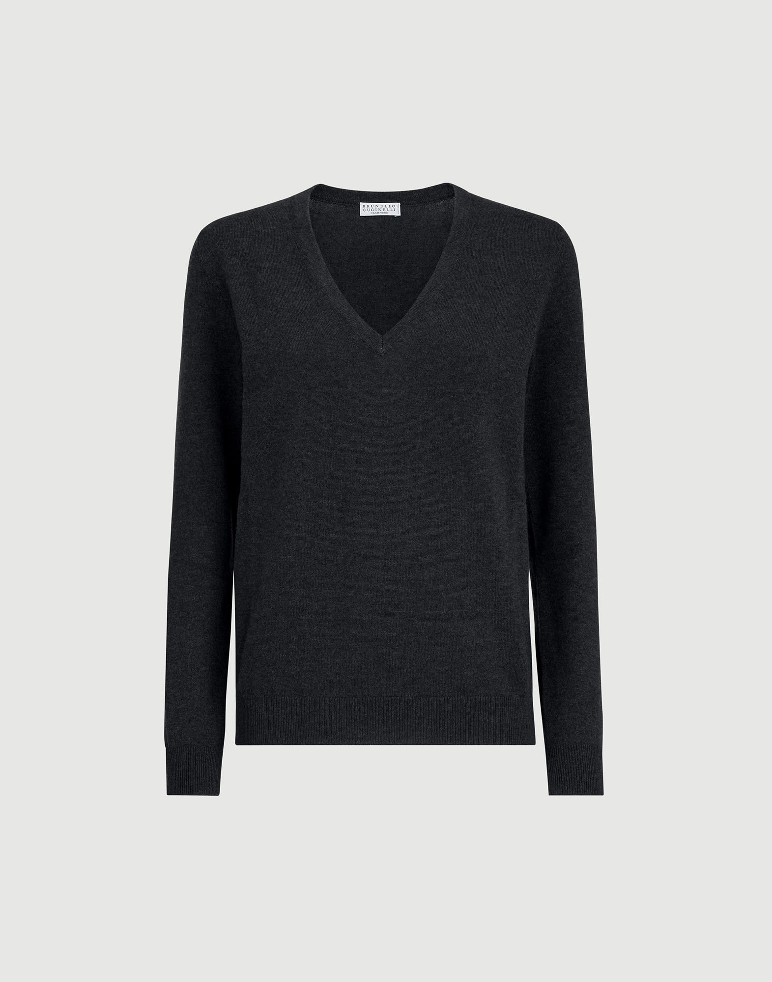 Cashmere sweater with monili for Woman in Oyster | Brunello Cucinelli