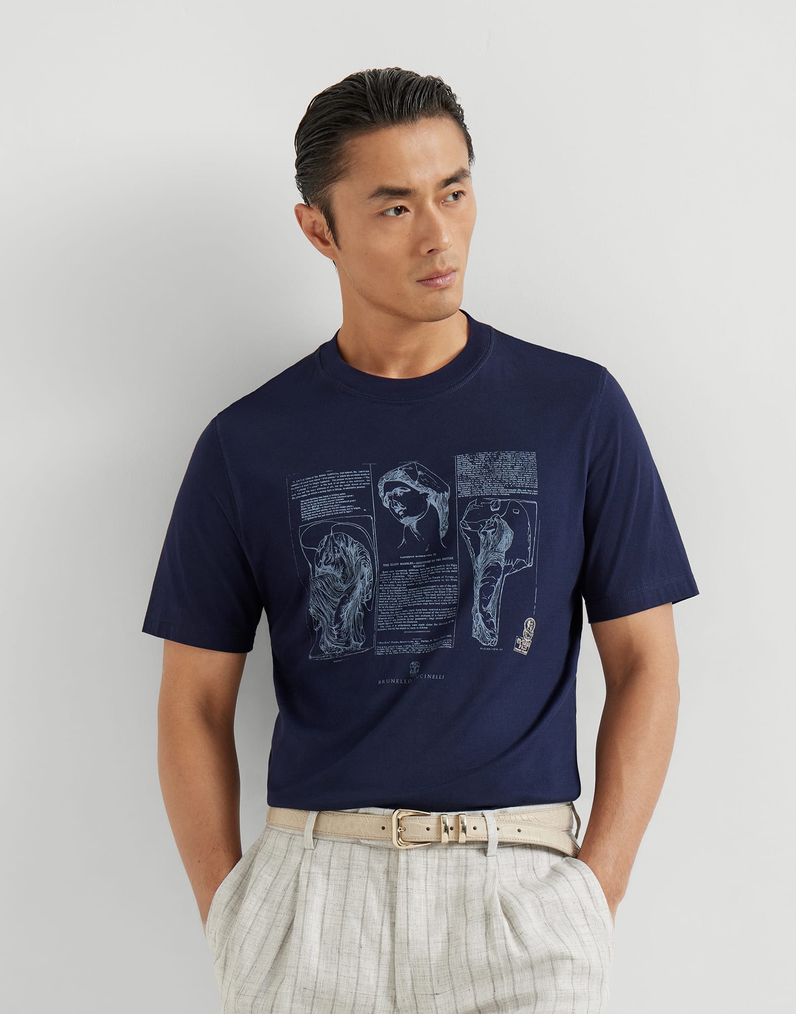 Jersey T-shirt for Man in Black | Brunello Cucinelli
