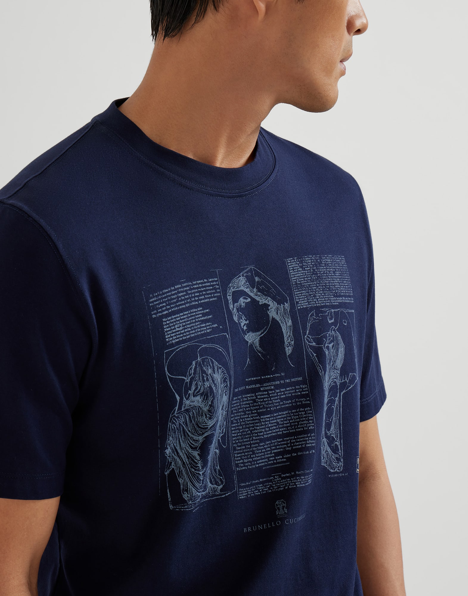 Jersey T-shirt for Man in Black | Brunello Cucinelli