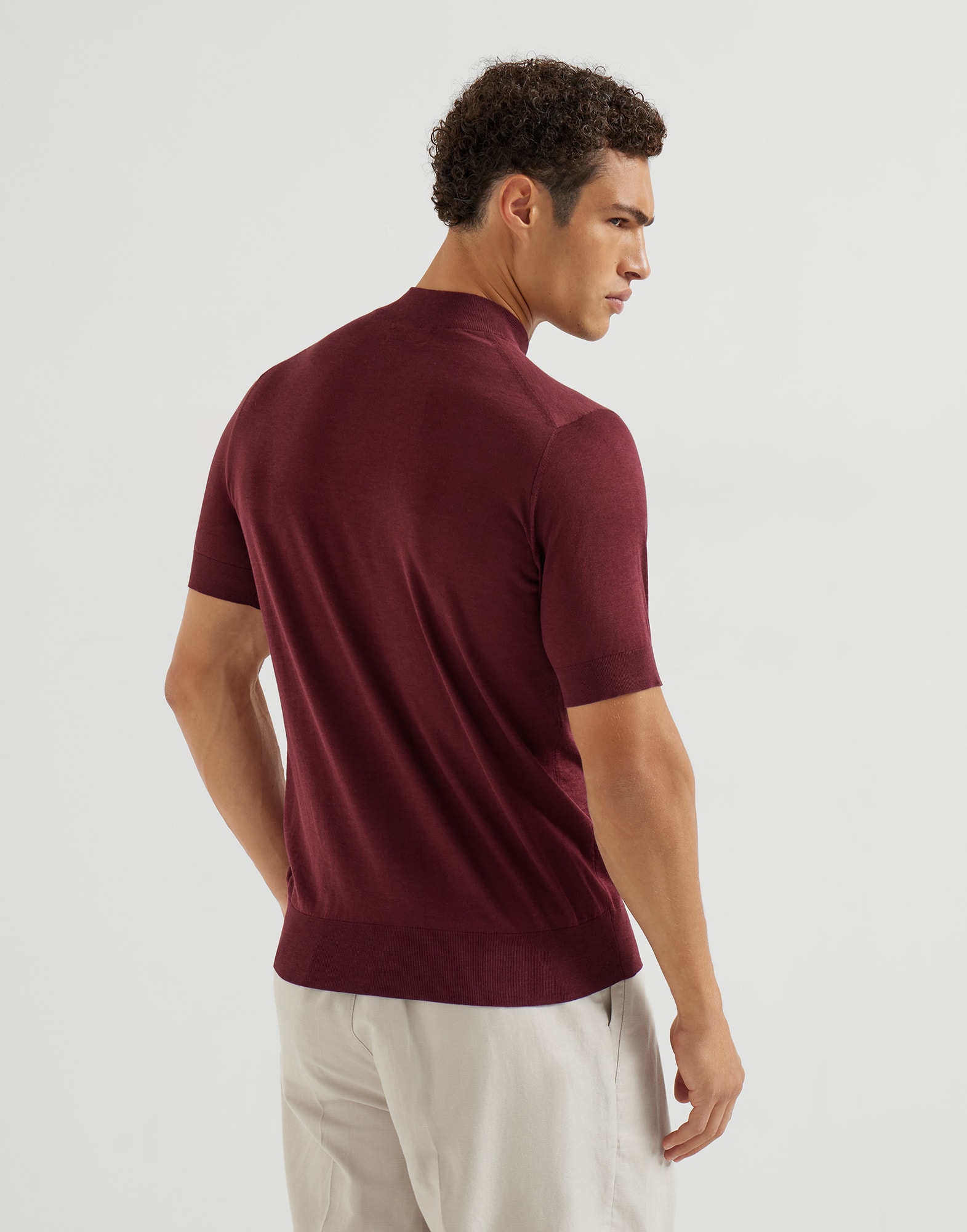 Knit T-shirt for Man in Navy Blue | Brunello Cucinelli