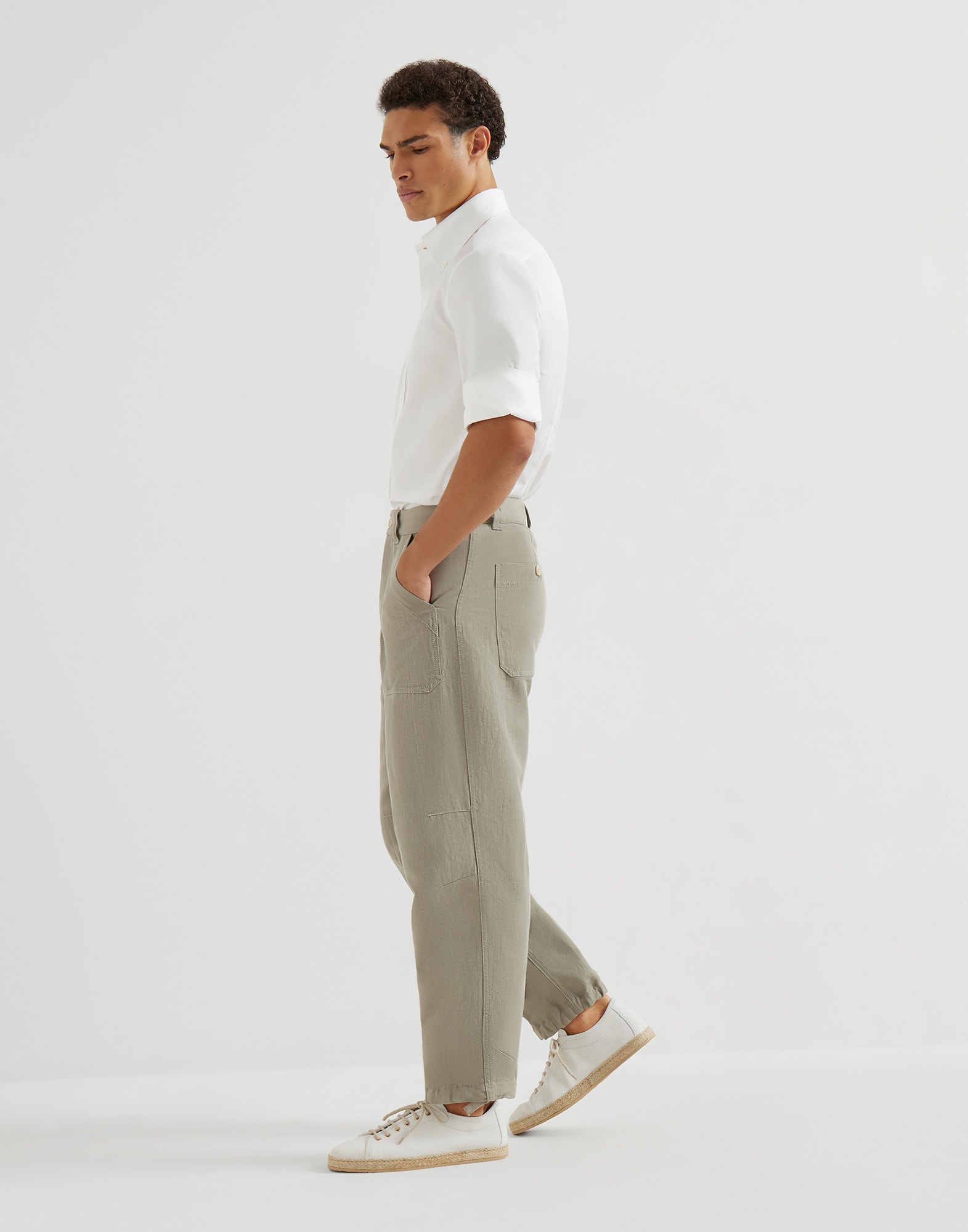 Drill trousers for Man in Off-White | Brunello Cucinelli