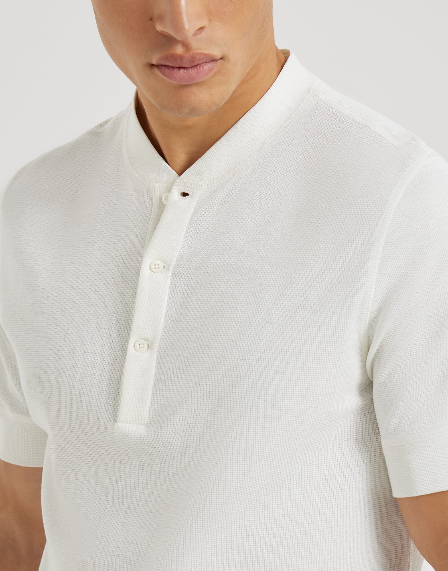 Cotton jersey T-shirt for Man in Off-White | Brunello Cucinelli