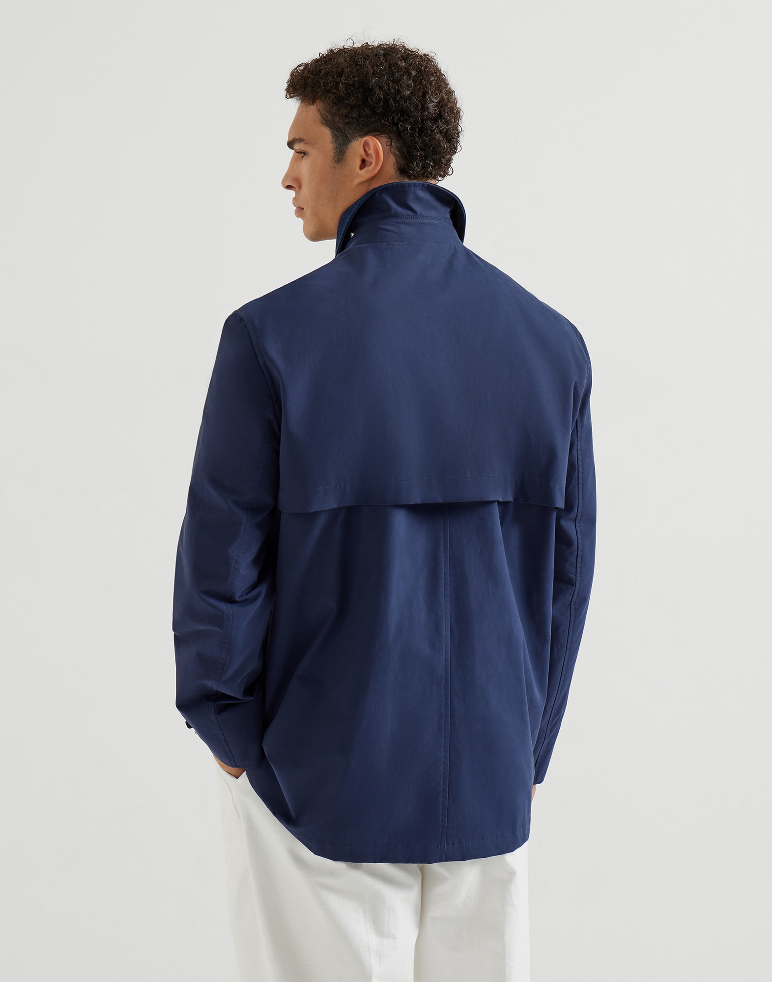 Water-resistant outerwear for Man in Blue | Brunello Cucinelli