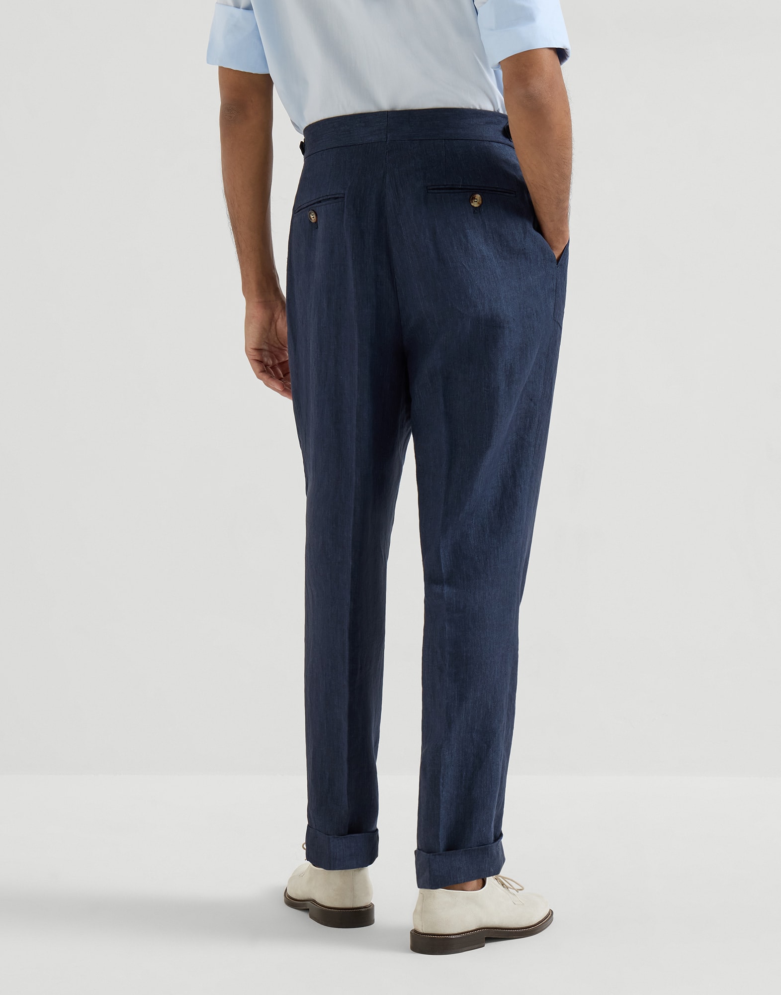 Tailor fit trousers for Man in Anthracite | Brunello Cucinelli