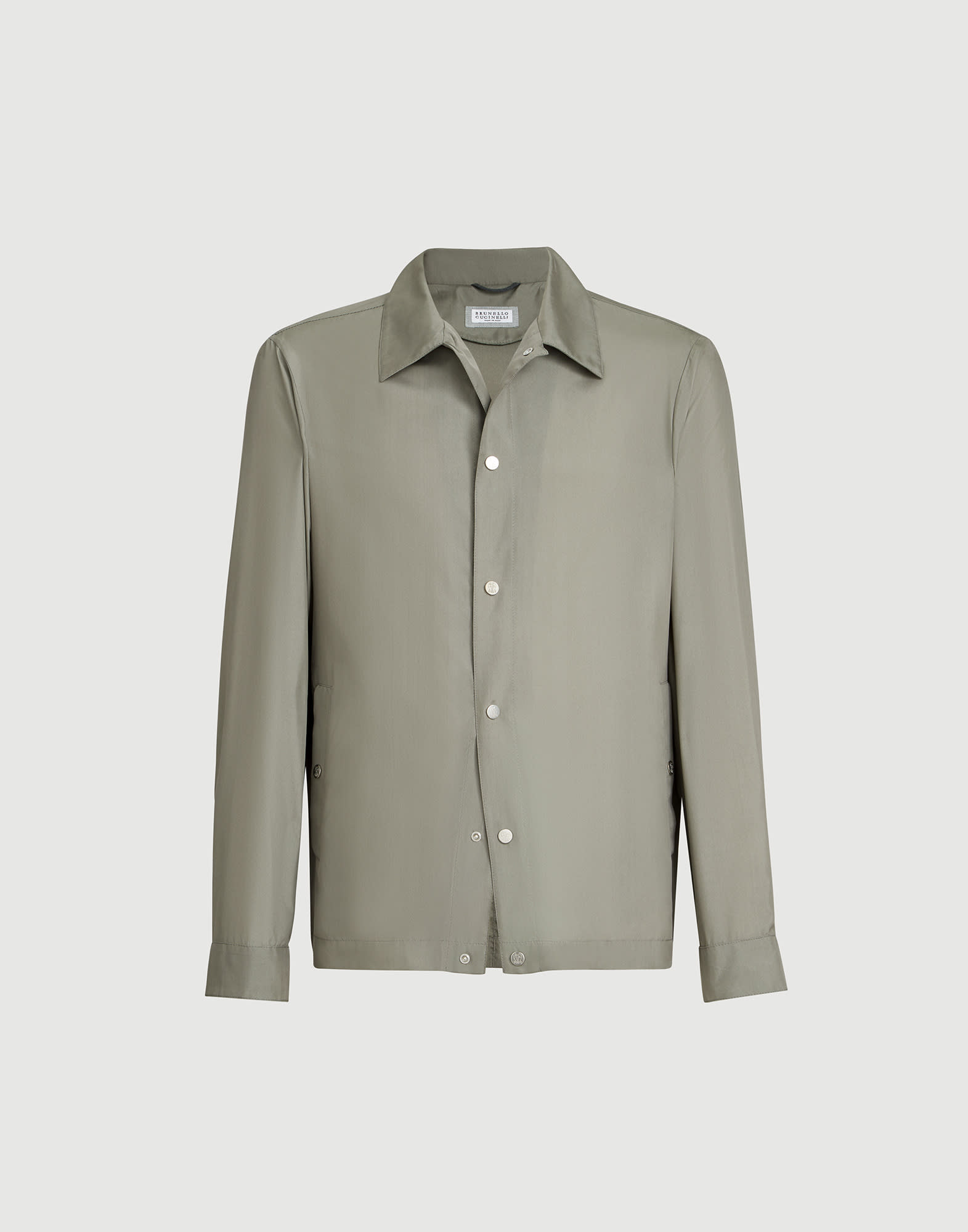 Silk outerwear jacket for Man in Khaki | Brunello Cucinelli