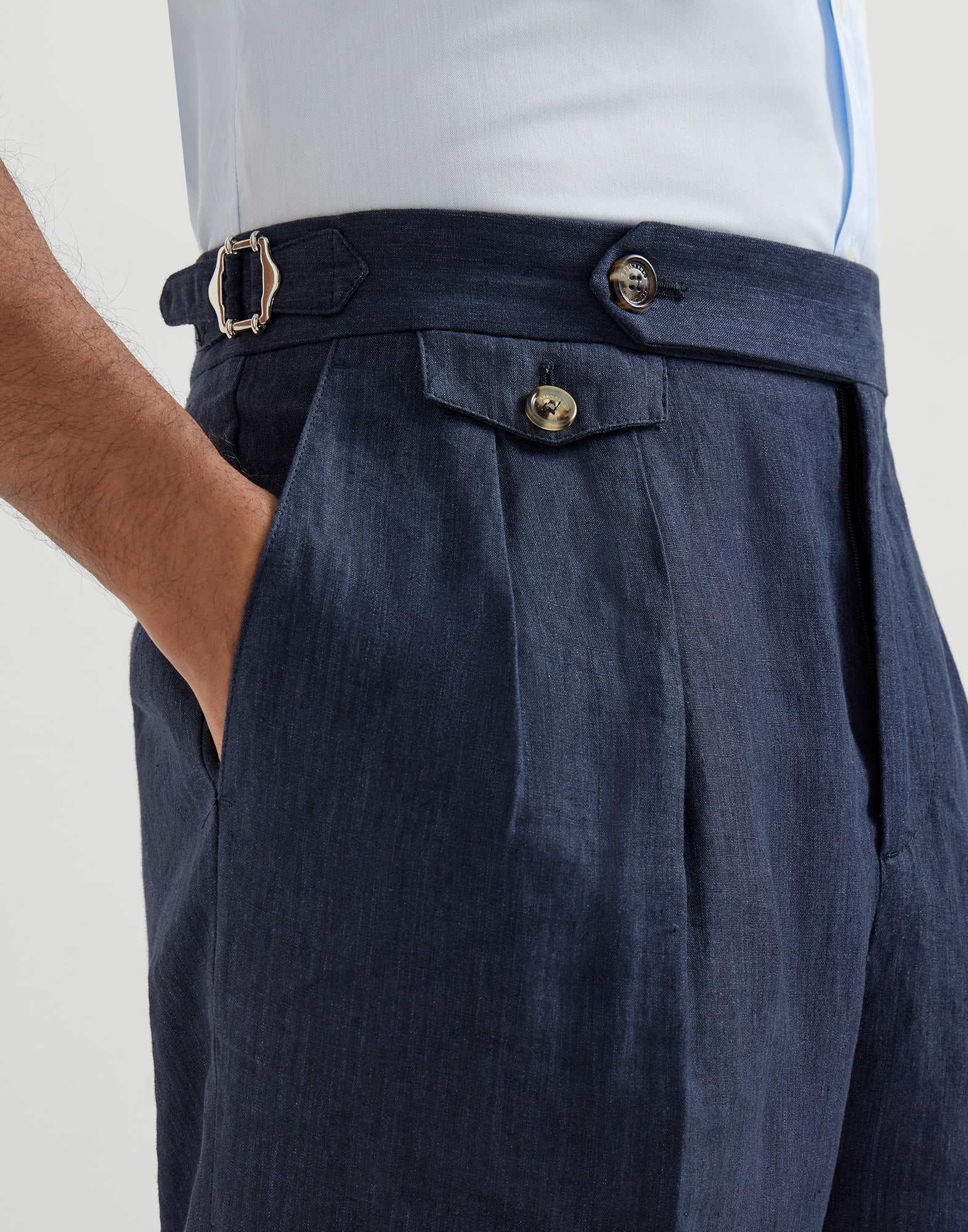 Tailor fit trousers for Man in Anthracite | Brunello Cucinelli