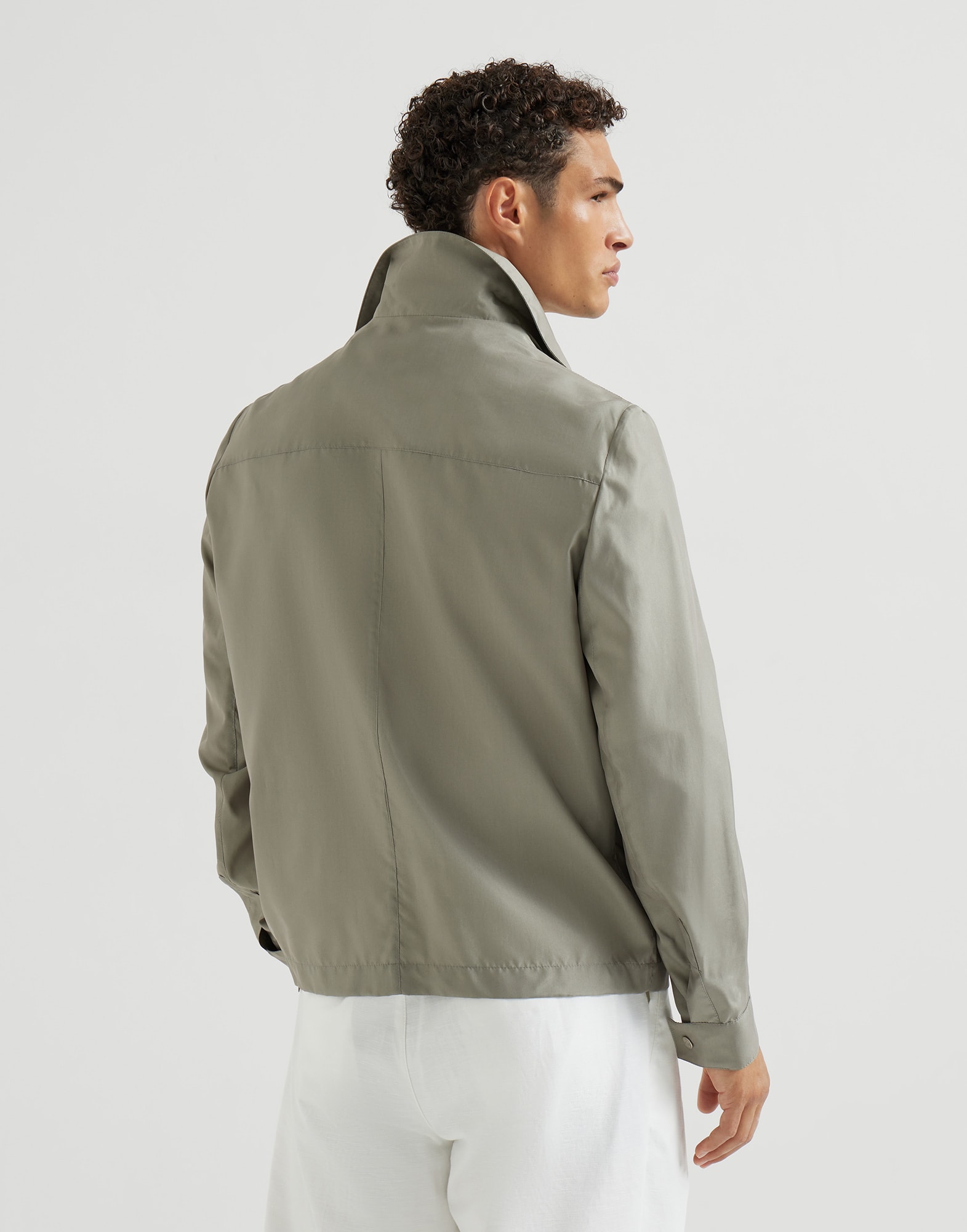 Silk outerwear jacket for Man in Hazelnut | Brunello Cucinelli