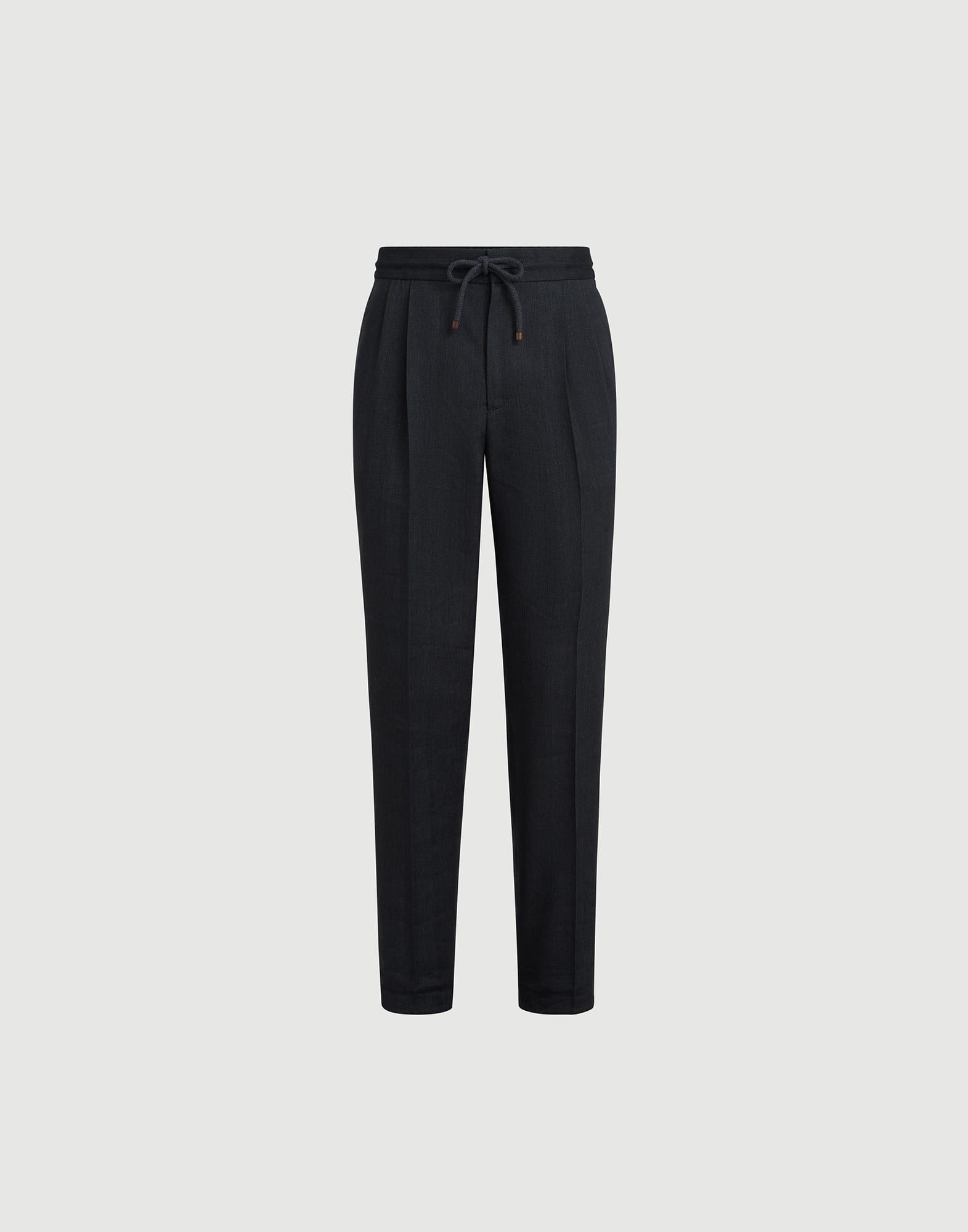 Trousers with drawstring and double pleats for Man in Anthracite