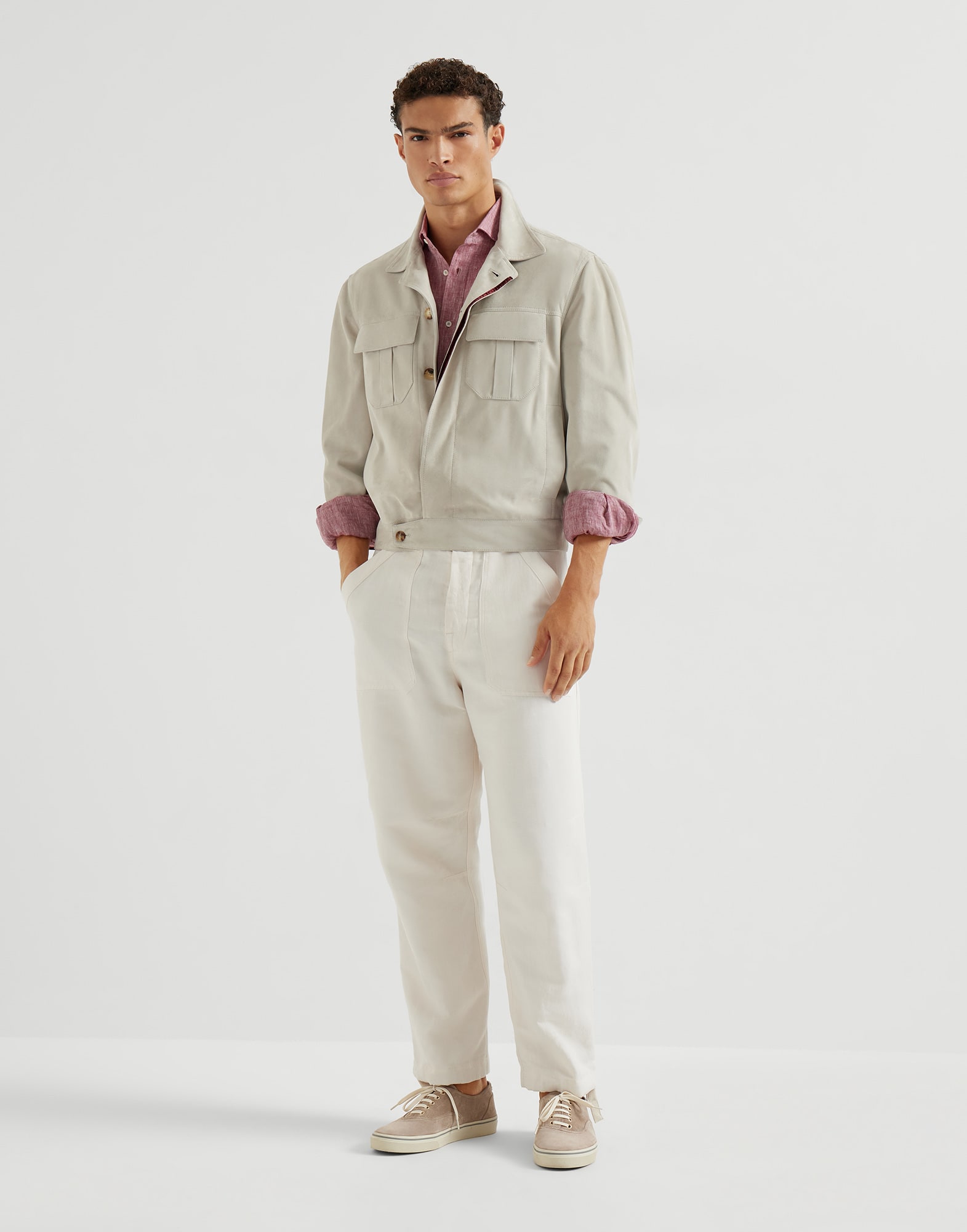 Drill trousers for Man in Cocoa | Brunello Cucinelli