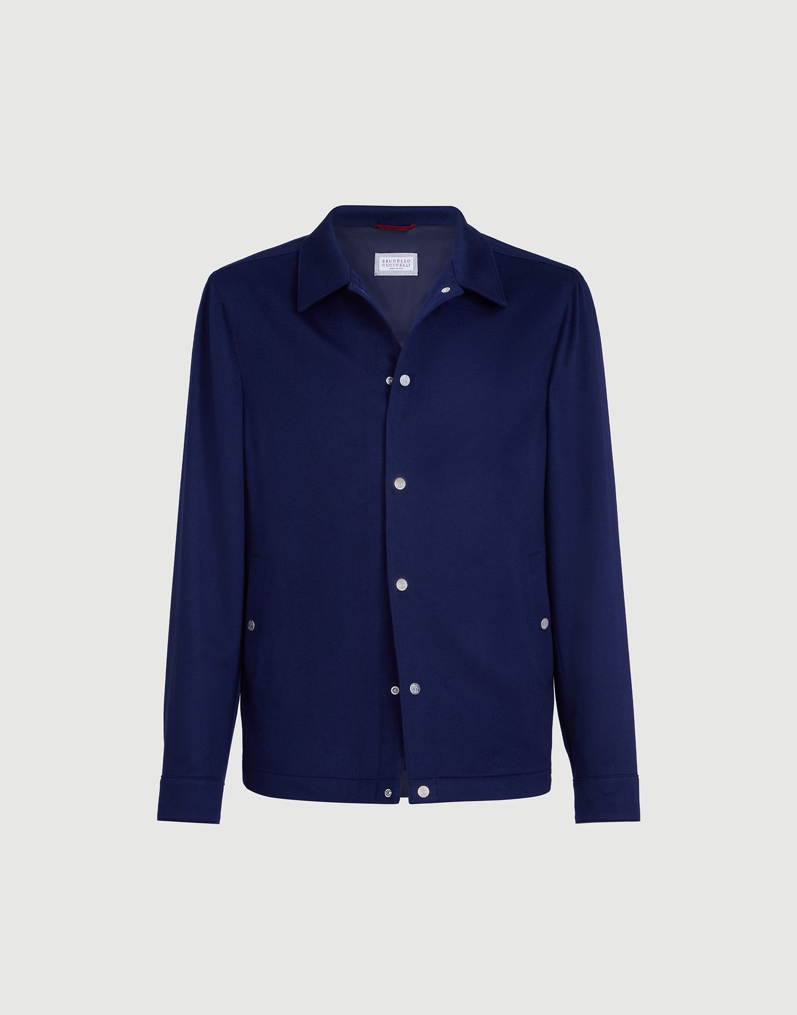 Cashmere flannel outerwear jacket for Man in Royale Blue