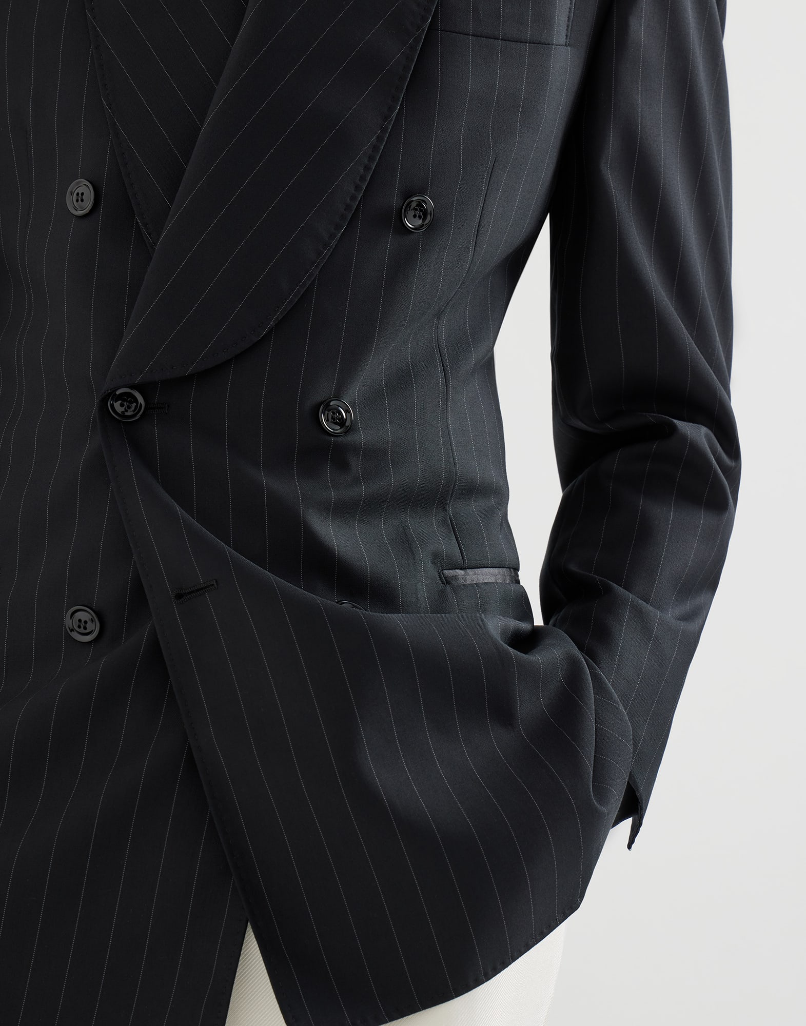 【美品】BRUNELLO CUCINELLI ジャケット ダブル モニーレ 黒 Tuxedo Jacket for Man in Black | Brunello Cucinelli