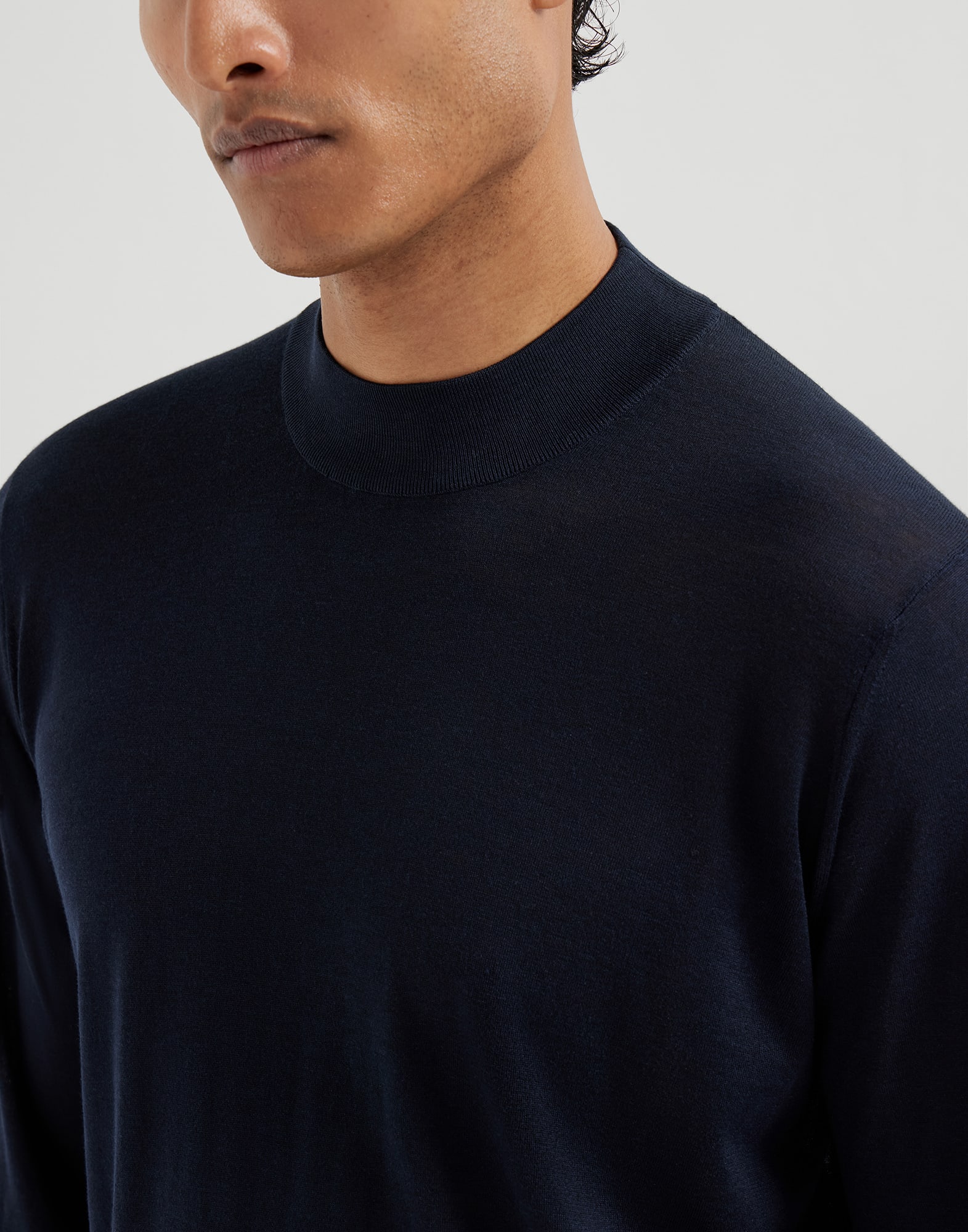 Lightweight sweater for Man in Navy Blue | Brunello Cucinelli