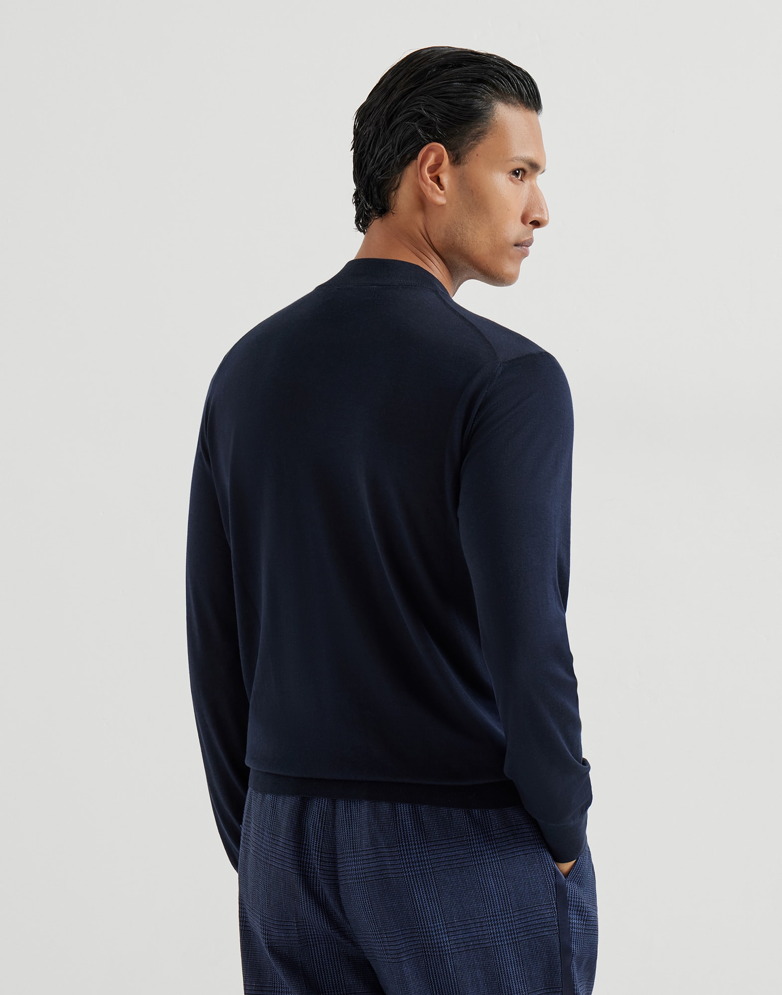 Lightweight sweater for Man in Dark Grey | Brunello Cucinelli