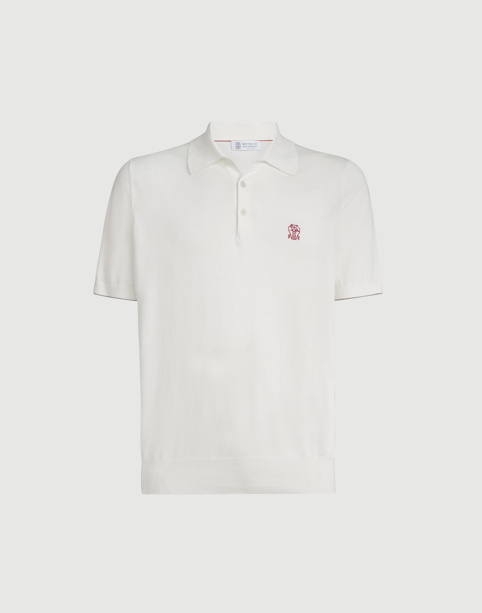 Lightweight knit Polo for Man in Navy Blue | Brunello Cucinelli