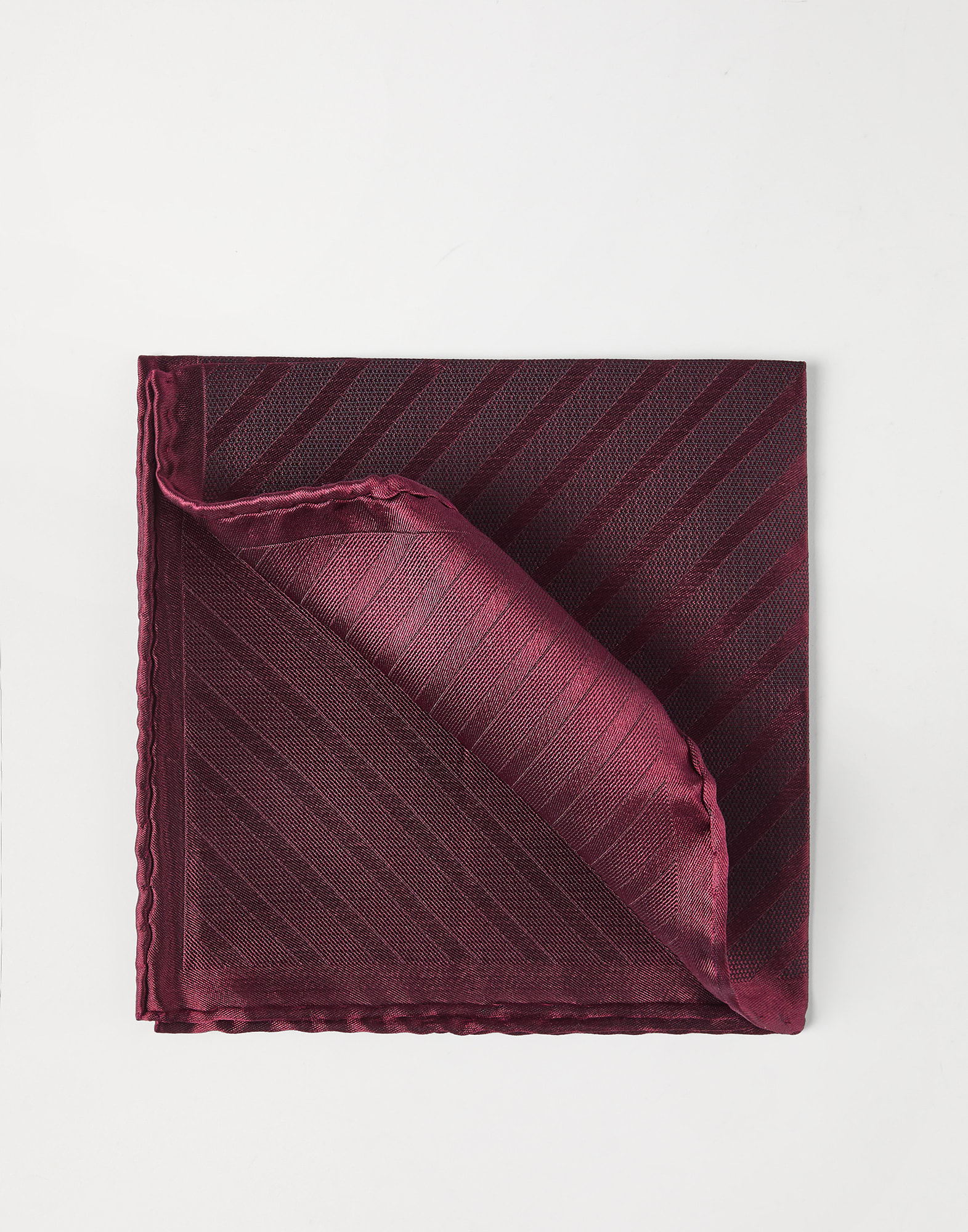 Silk pocket square Purple-Red Man - Brunello Cucinelli