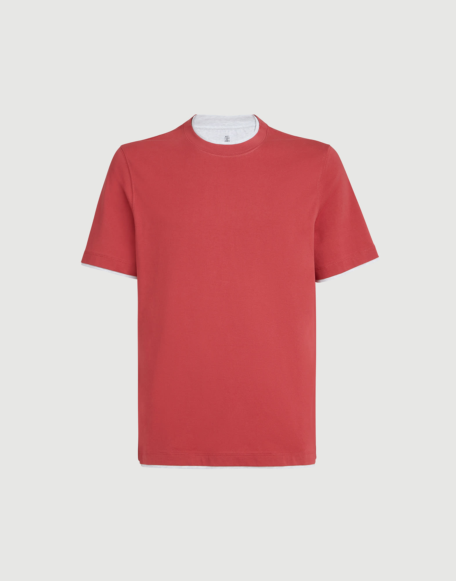 メンズ 向け カーキ フェイクレイヤリング Tシャツ | Brunello Cucinelli