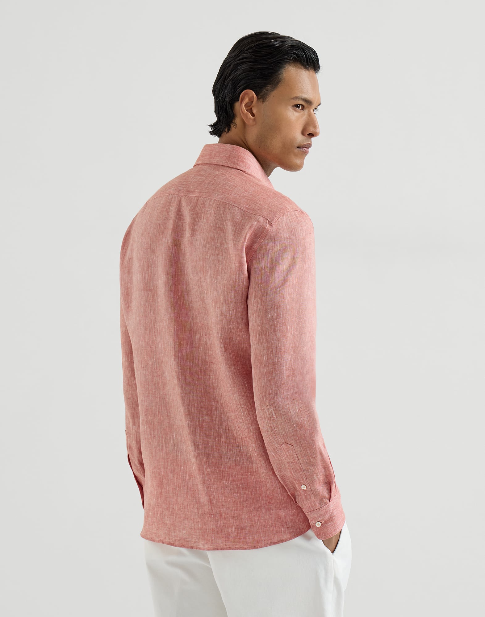 Linen shirt for Man in Azure | Brunello Cucinelli
