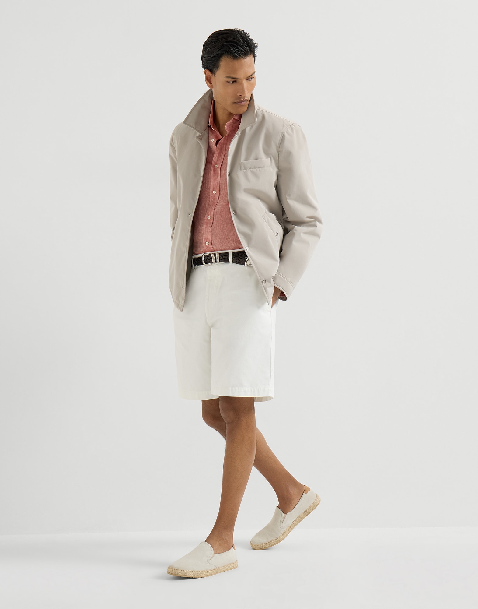 メンズ 向け ヘーゼルナッツ リネンシャツ | Brunello Cucinelli