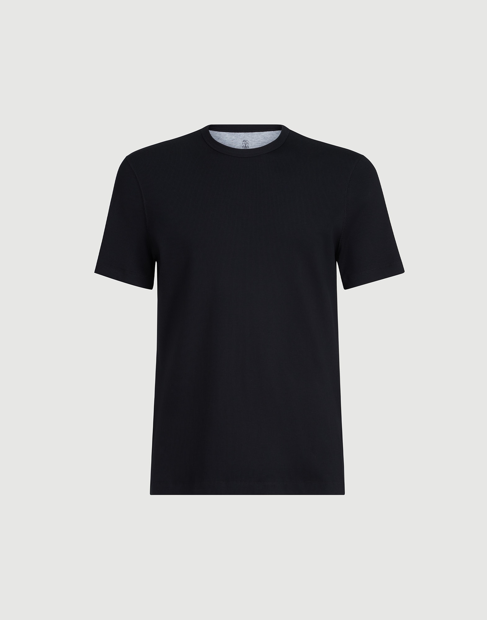 Brunello Cucinelli Tシャツ スリムフィット Ribbed jersey T-shirt for Man in Black | Brunello Cucinelli