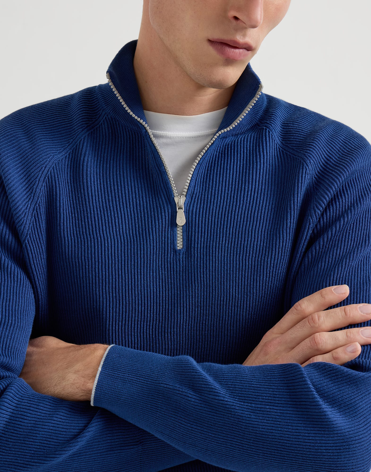 Cotton sweater for Man in Cherry | Brunello Cucinelli