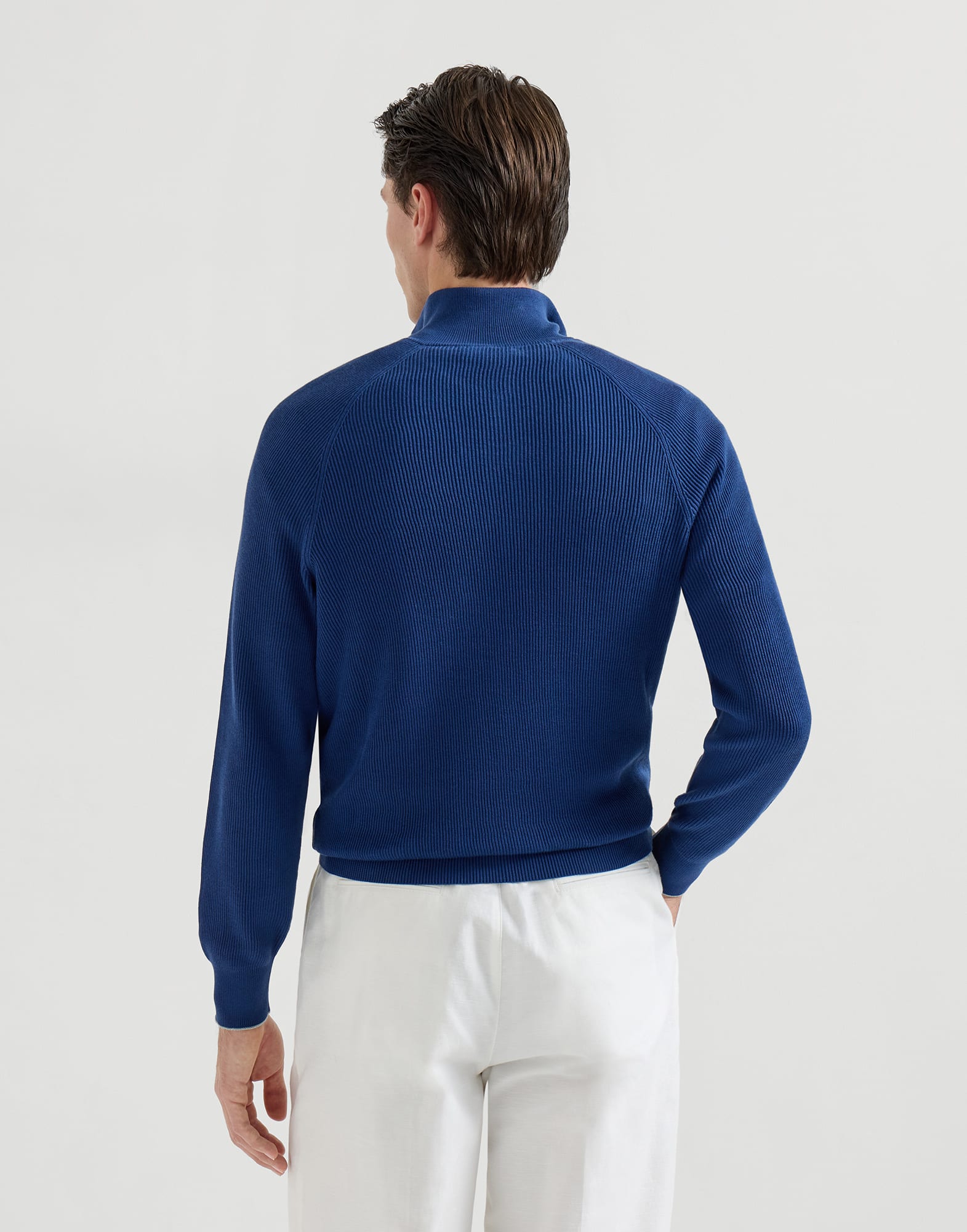 Cotton sweater for Man in Cherry | Brunello Cucinelli