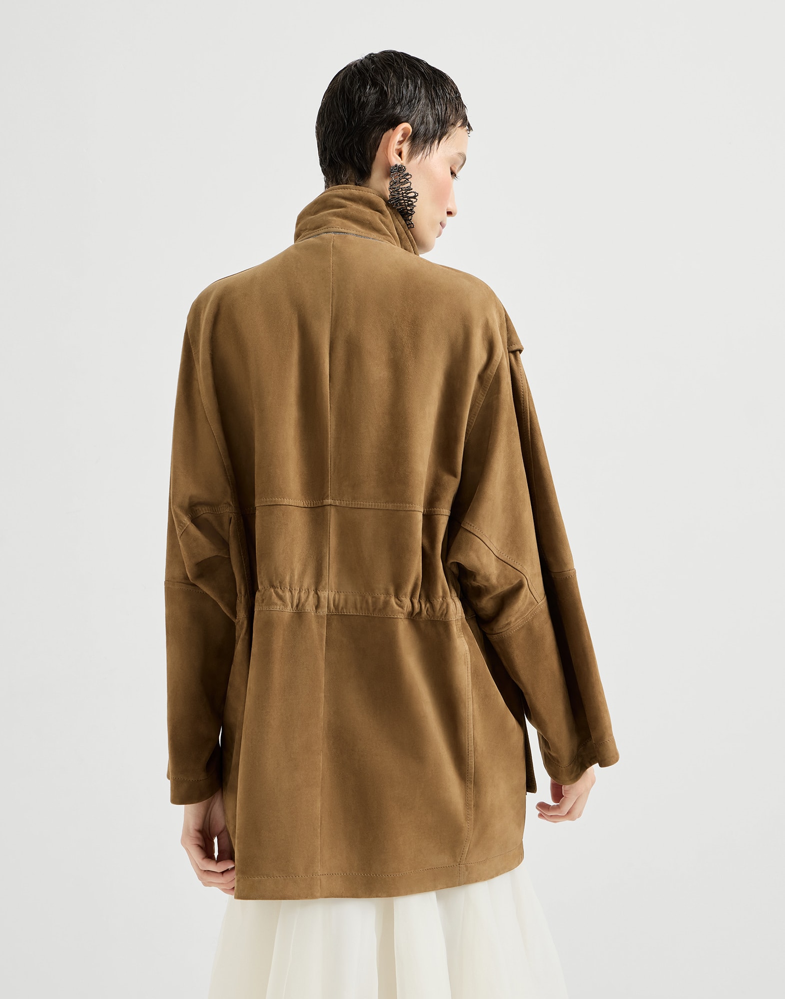 Couture suede safari jacket for Woman in Brown | Brunello Cucinelli