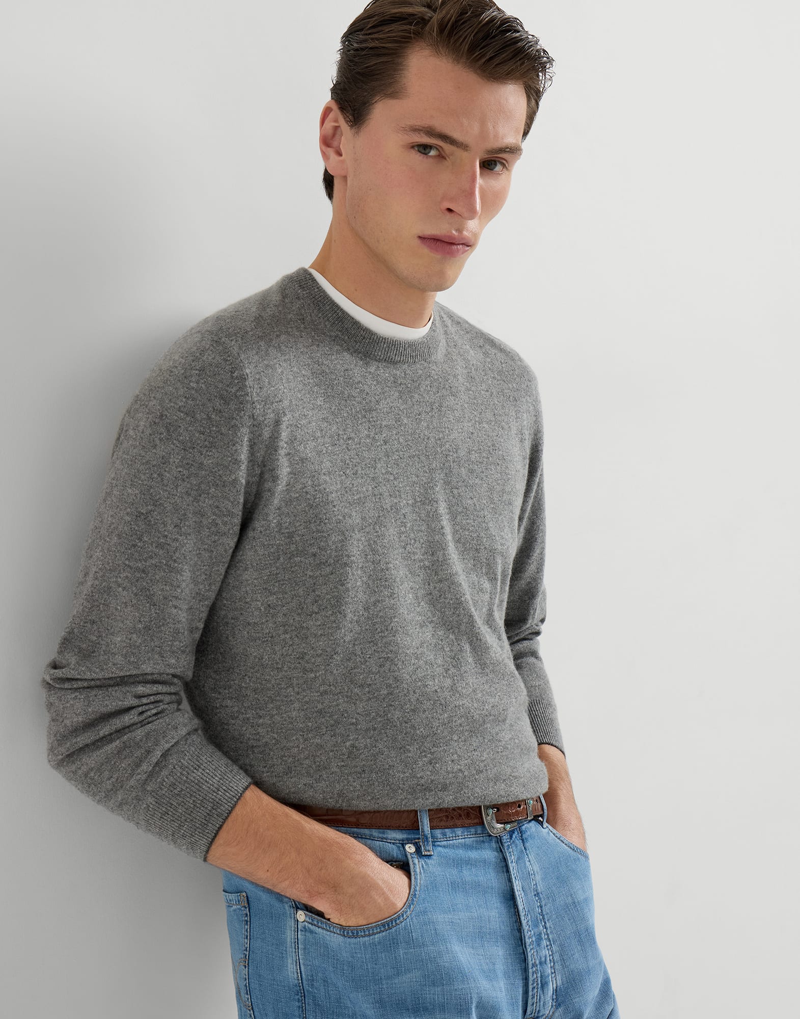 Cashmere sweater for Man in Navy Blue | Brunello Cucinelli