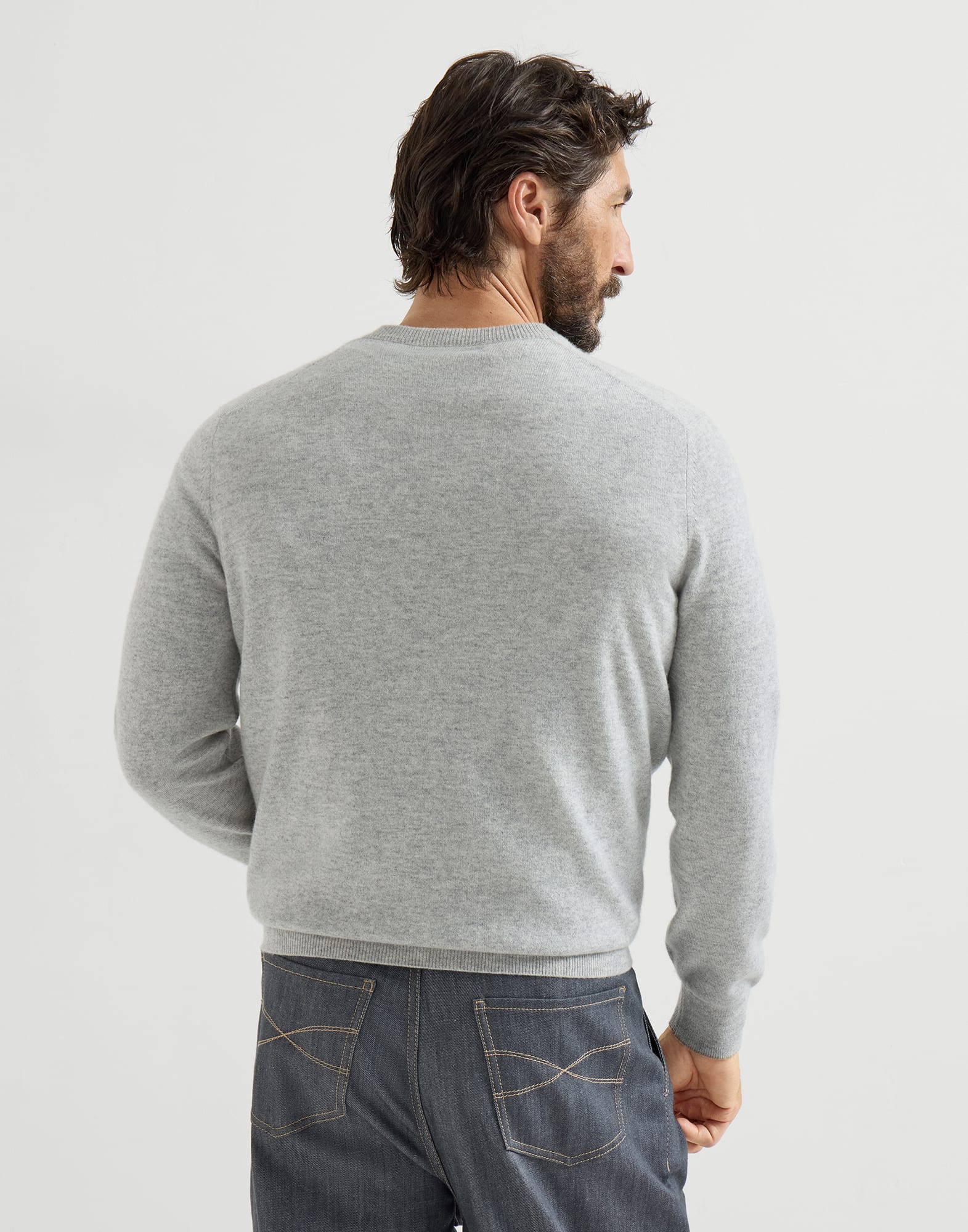 Cashmere sweater for Man in Dark Grey | Brunello Cucinelli