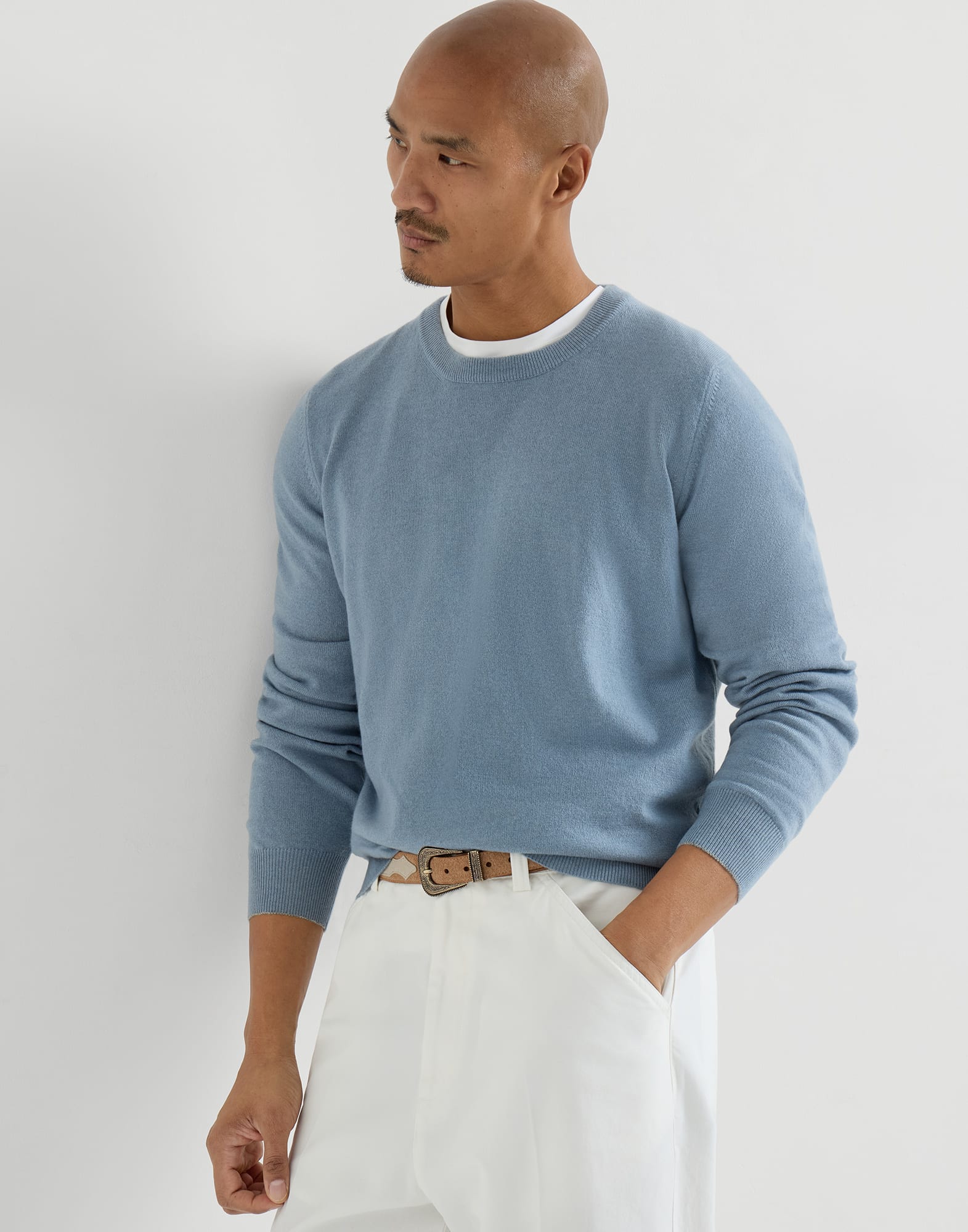 Cashmere sweater for Man in Navy Blue | Brunello Cucinelli