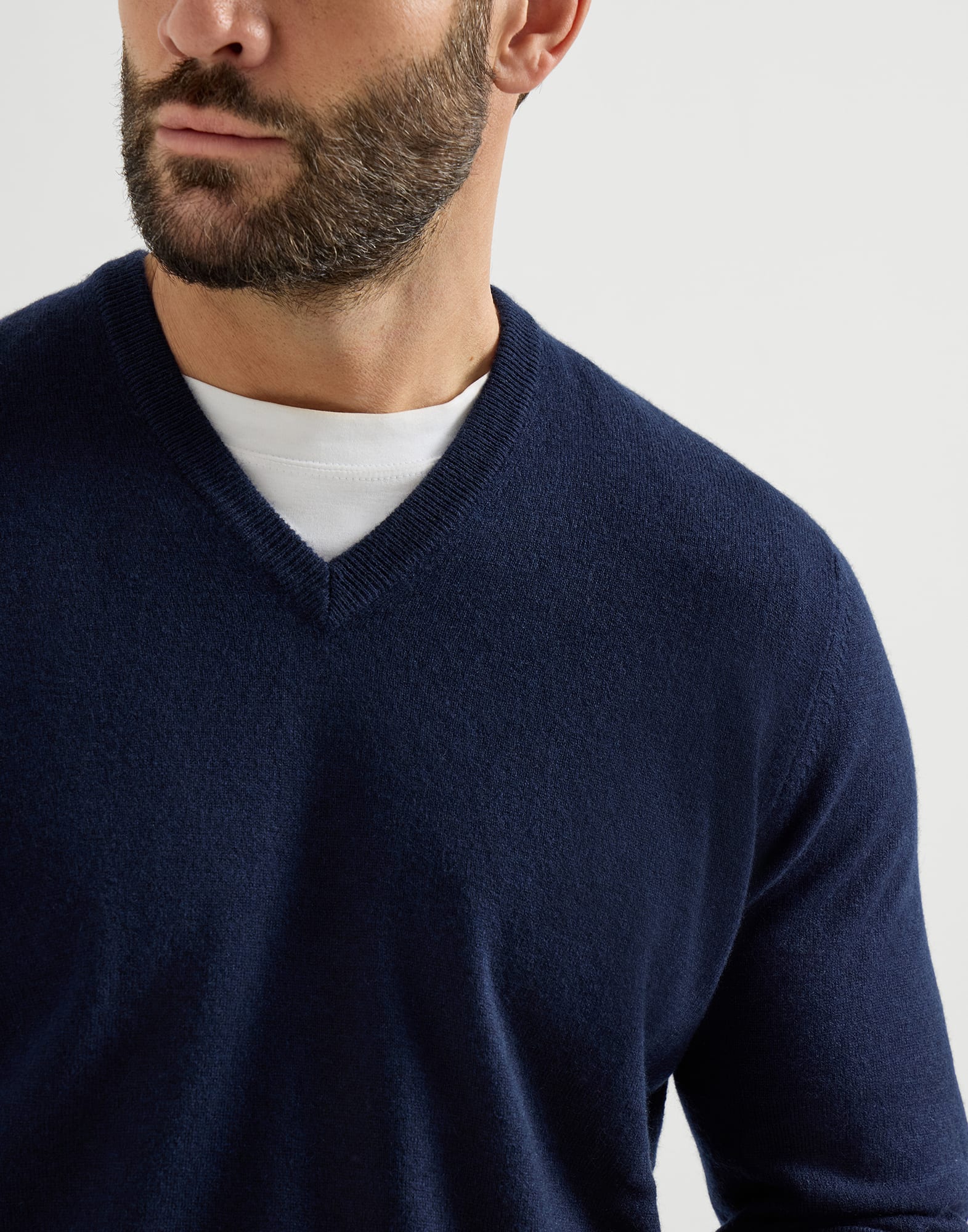 メンズ 向け ネイビーブルー カシミヤセーター | Brunello Cucinelli