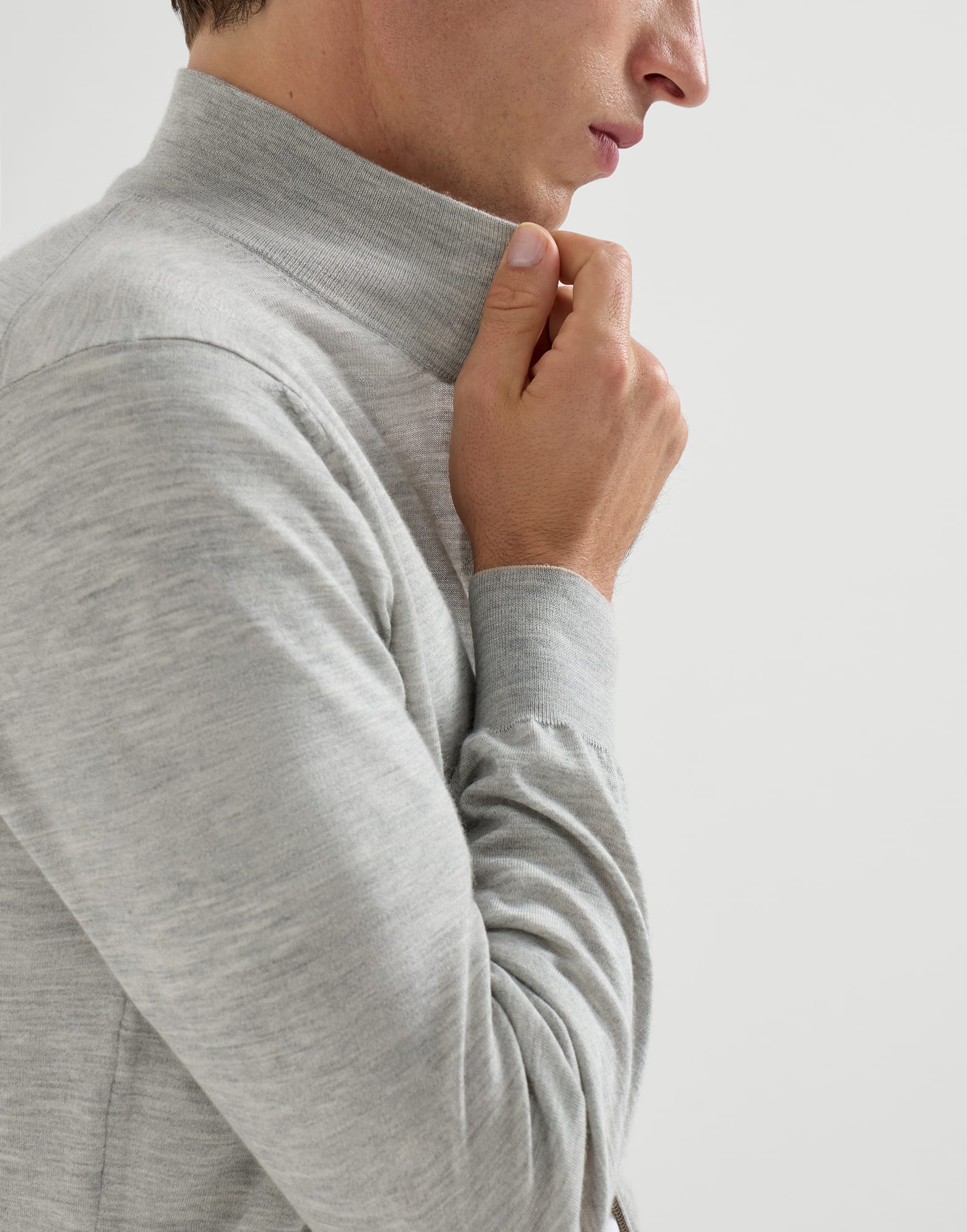 Cashmere and silk cardigan for Man in Dark Grey | Brunello Cucinelli