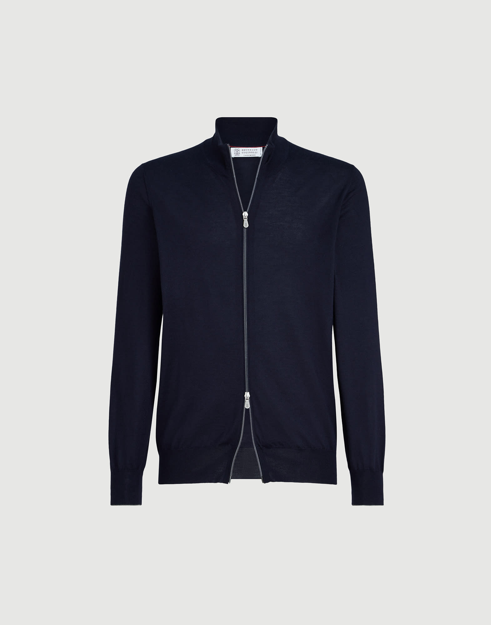 Cashmere and silk cardigan for Man in Dark Grey | Brunello Cucinelli