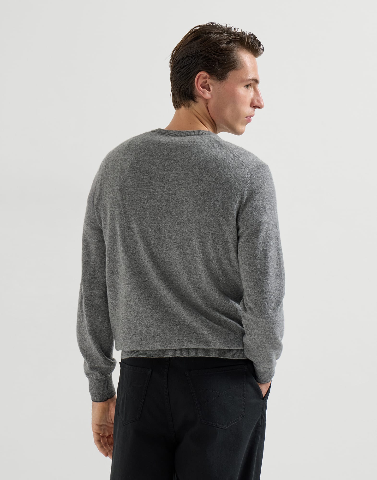Cashmere sweater for Man in Dark Grey | Brunello Cucinelli
