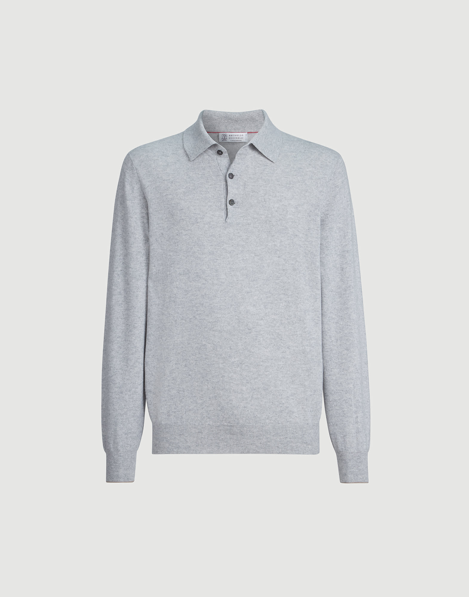 Cashmere knit polo shirt for Man in Navy Blue | Brunello Cucinelli