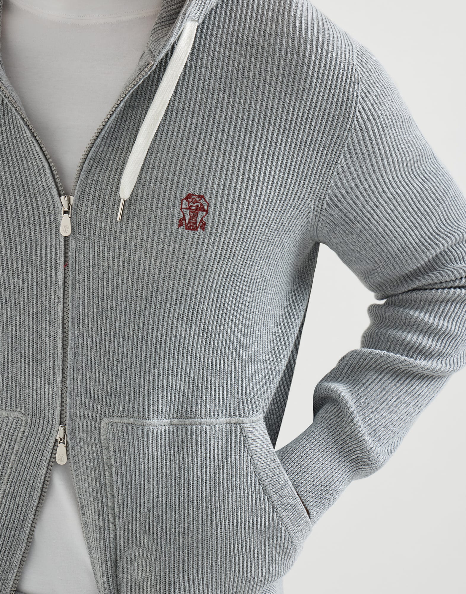 Knit top for Man in Cherry | Brunello Cucinelli