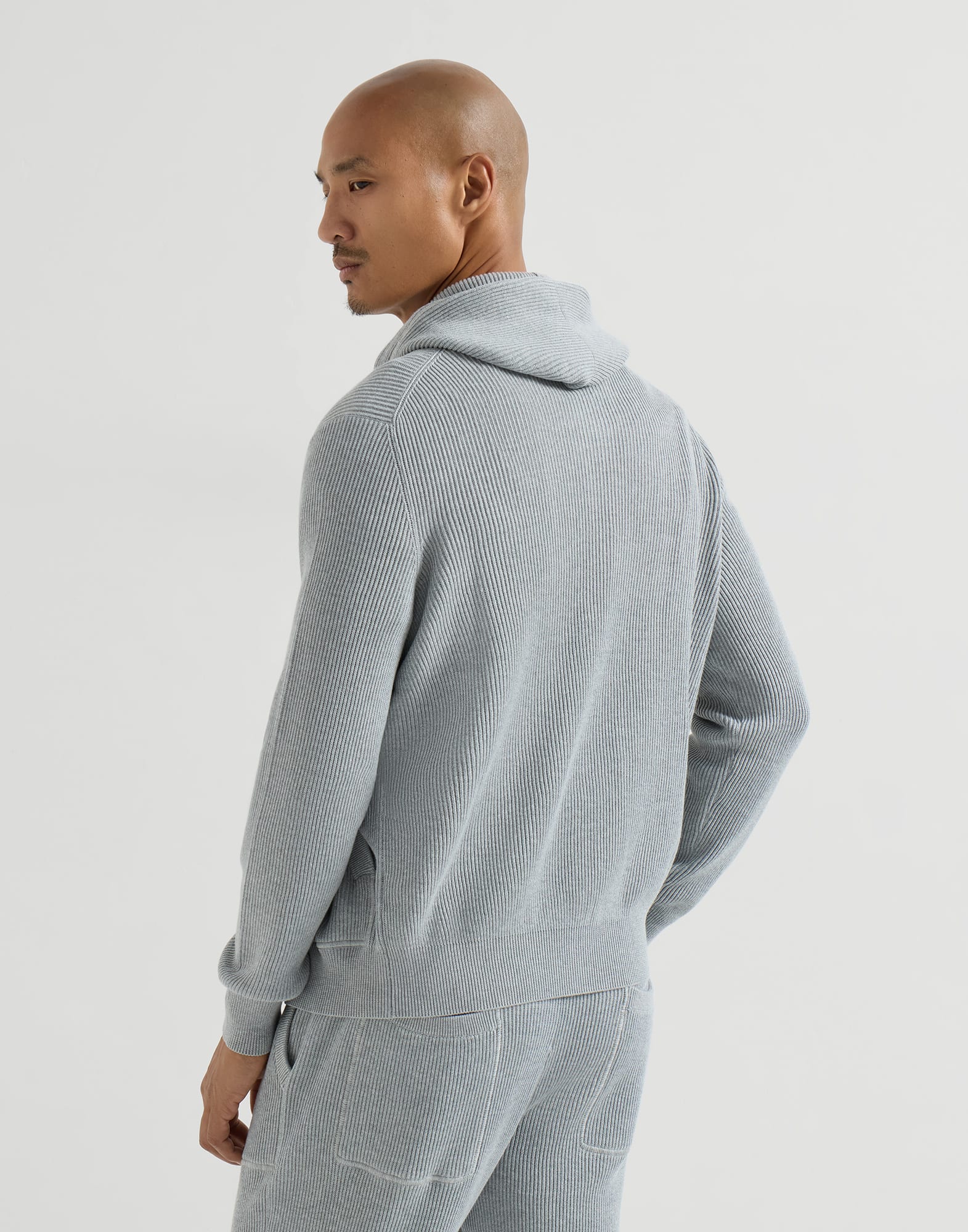 BRUNELLO CUCINELLI シルク グレー パーカー Knit top for Man in Cherry | Brunello Cucinelli
