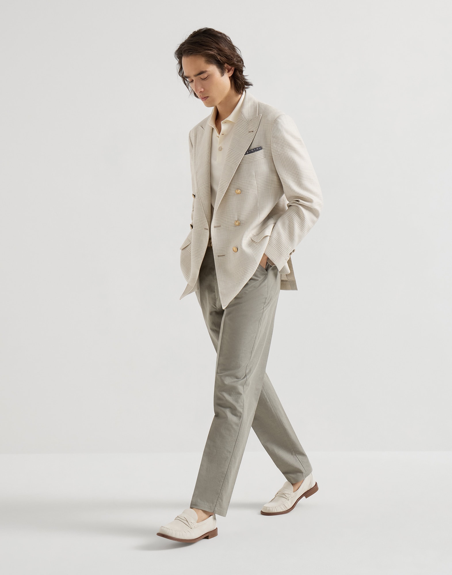 メンズ 向け ブラック スエードローファー | Brunello Cucinelli
