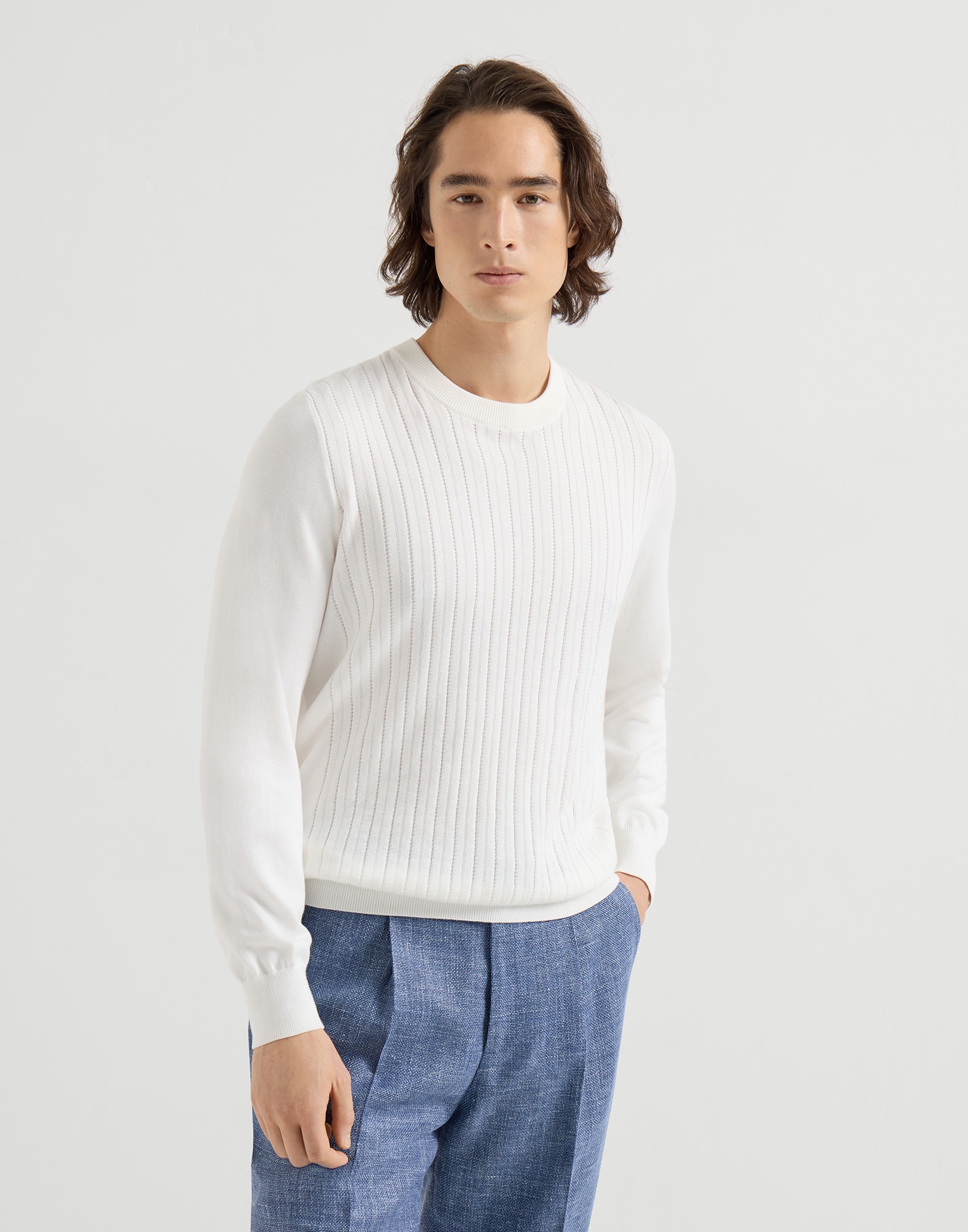 Pull en coton Panama Homme - Brunello Cucinelli