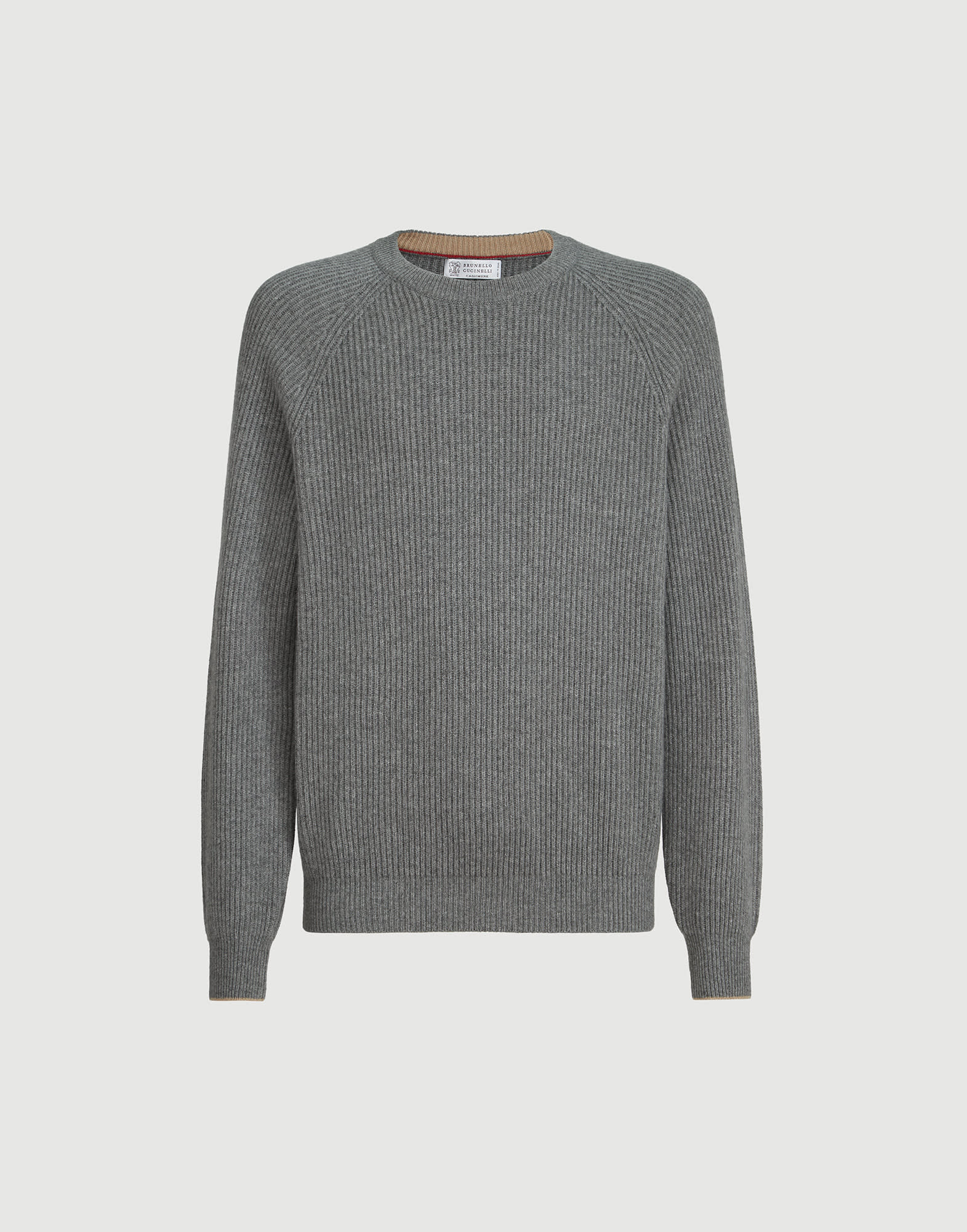 Cashmere sweater for Man in Sand | Brunello Cucinelli